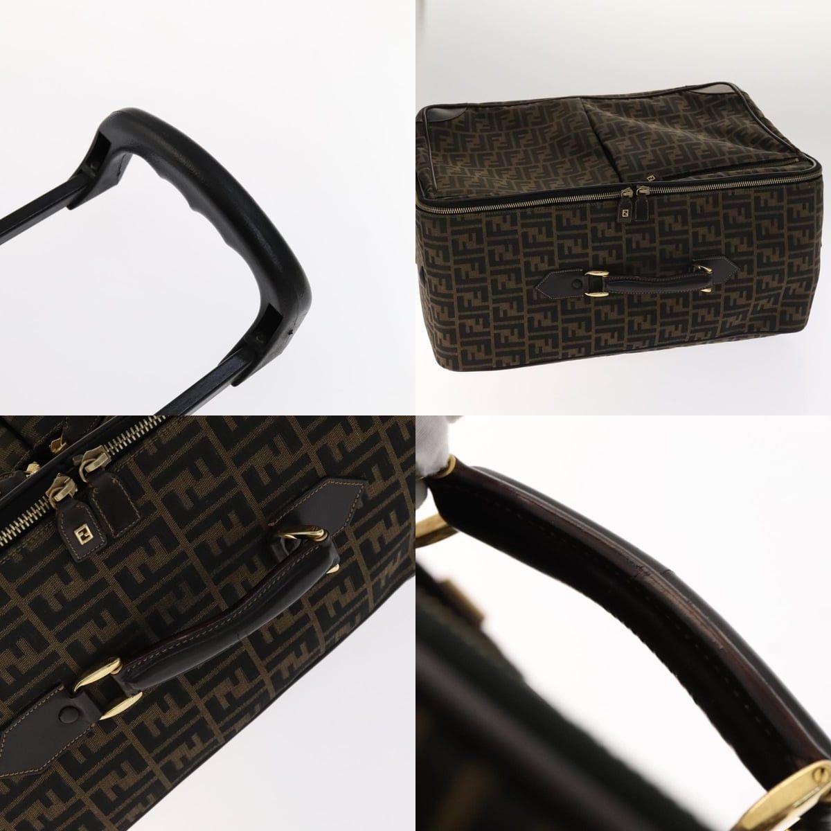 Fendi FENDI Zucca Canvas Carry Case Boston Bag Black Brown Size ONE SIZE - 10 Thumbnail