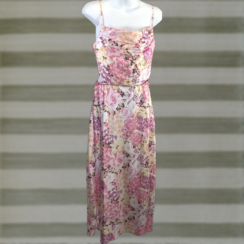 Shein SHEIN Green Floral High Neck Halter Maxi Dress Size Large | Grailed