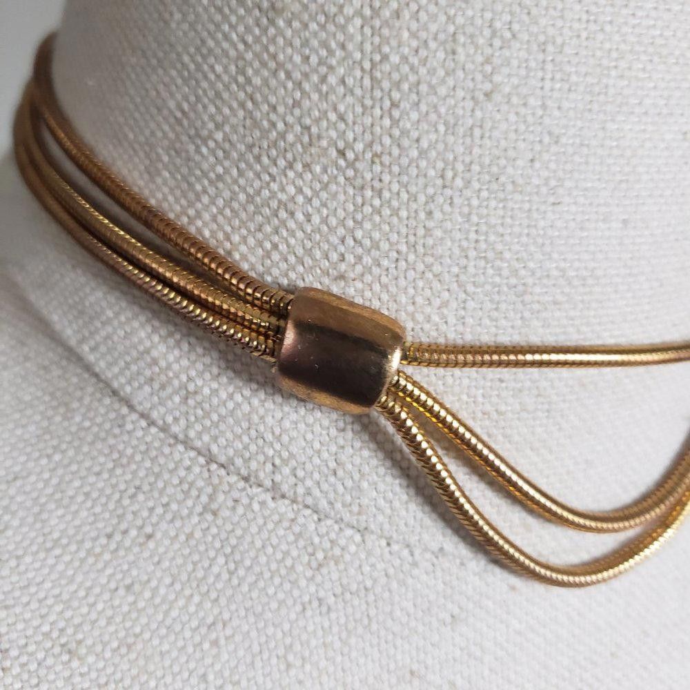Designer Gold Plated Vintage Choker with extender 16" Size ONE SIZE - 2 Thumbnail