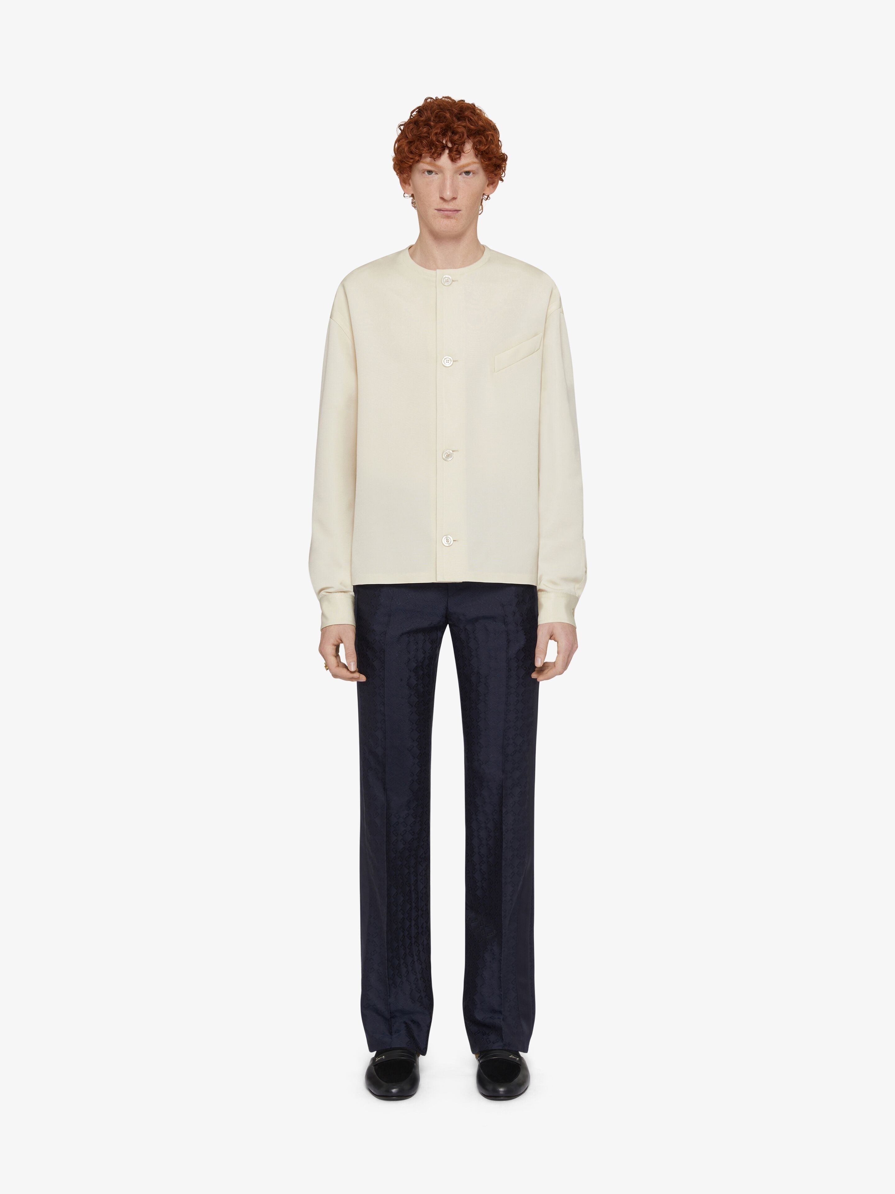 Givenchy o1w1db10925 Long Sleeves Hubert Blouse in Ivory Size US M / EU 48-50 / 2 - 2 Thumbnail