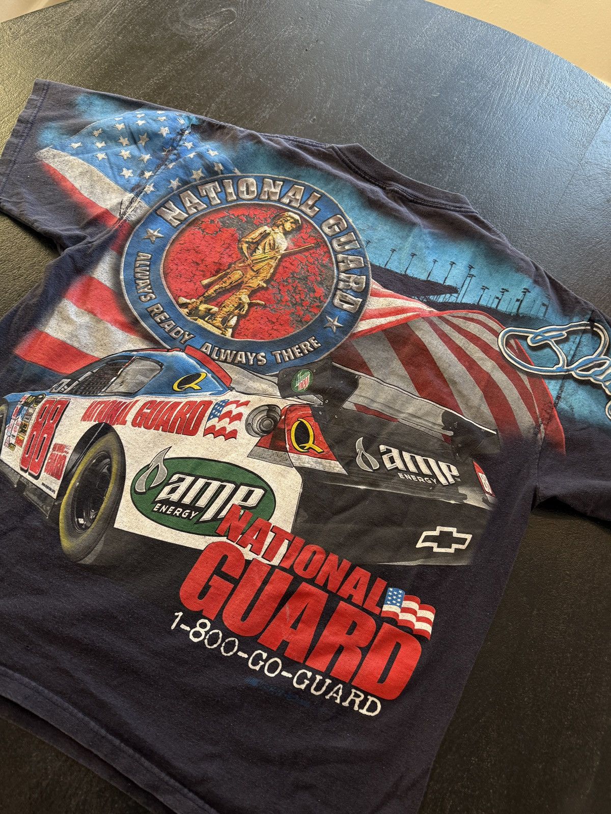 NASCAR Vintage NASCAR Dale Jr. National Guard T-Shirt Size US XL / EU 56 / 4 - 4 Thumbnail