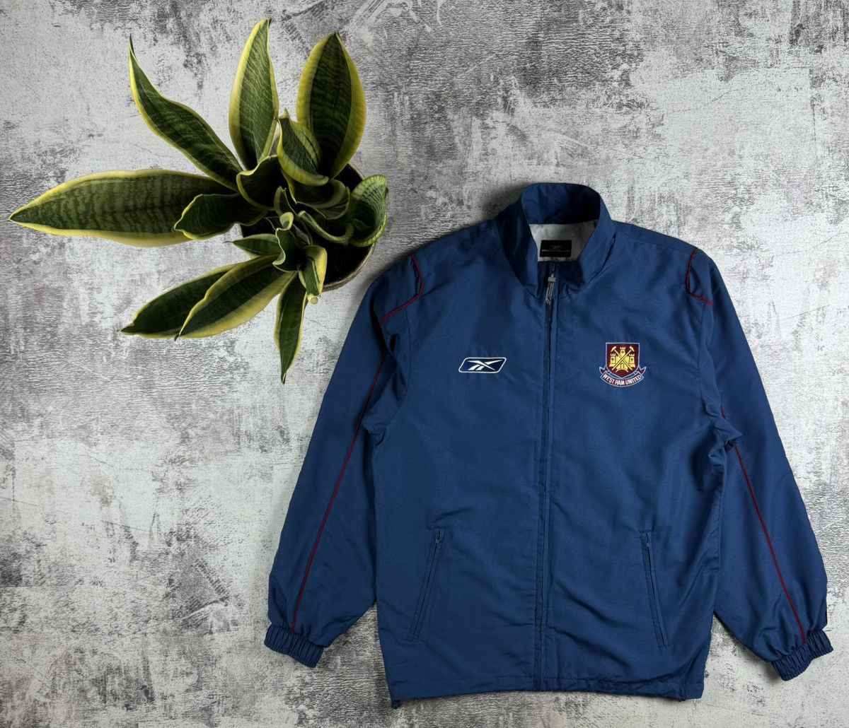 Reebok West Ham 2005 2007 Football Soccer Light Track Suit Pants Jacket Windbreaker Size US S / EU 44-46 / 1 - 2 Thumbnail