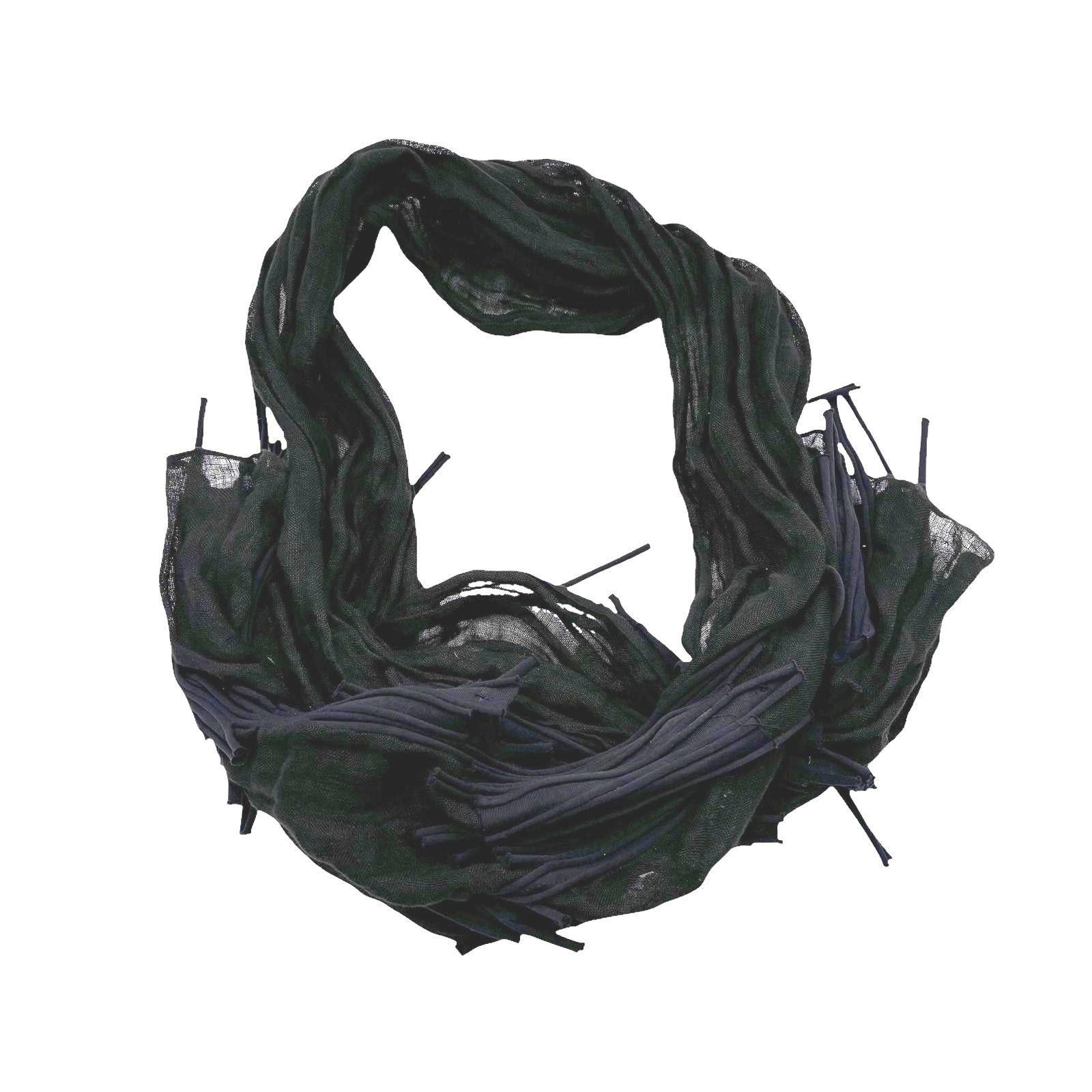 Designer Black / Blue Textured Linen Scarf Size ONE SIZE - 1 Thumbnail