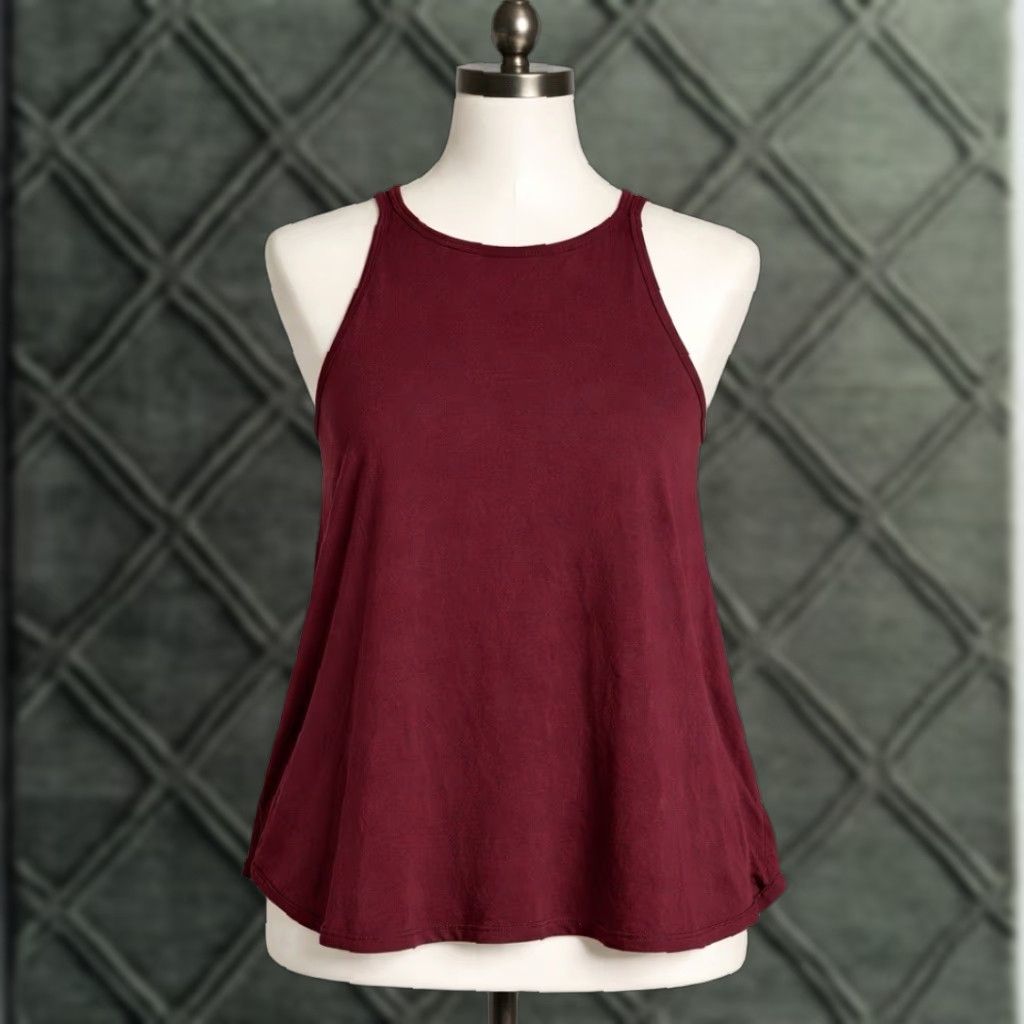 Old Navy Old Navy Top M Burgundy Wine Berry Scoop Neck Curve Hem Rayon Sleeveless Shirt Blouse Womens Regular Size M Size M / US 6-8 / IT 42-44 - 1 Thumbnail