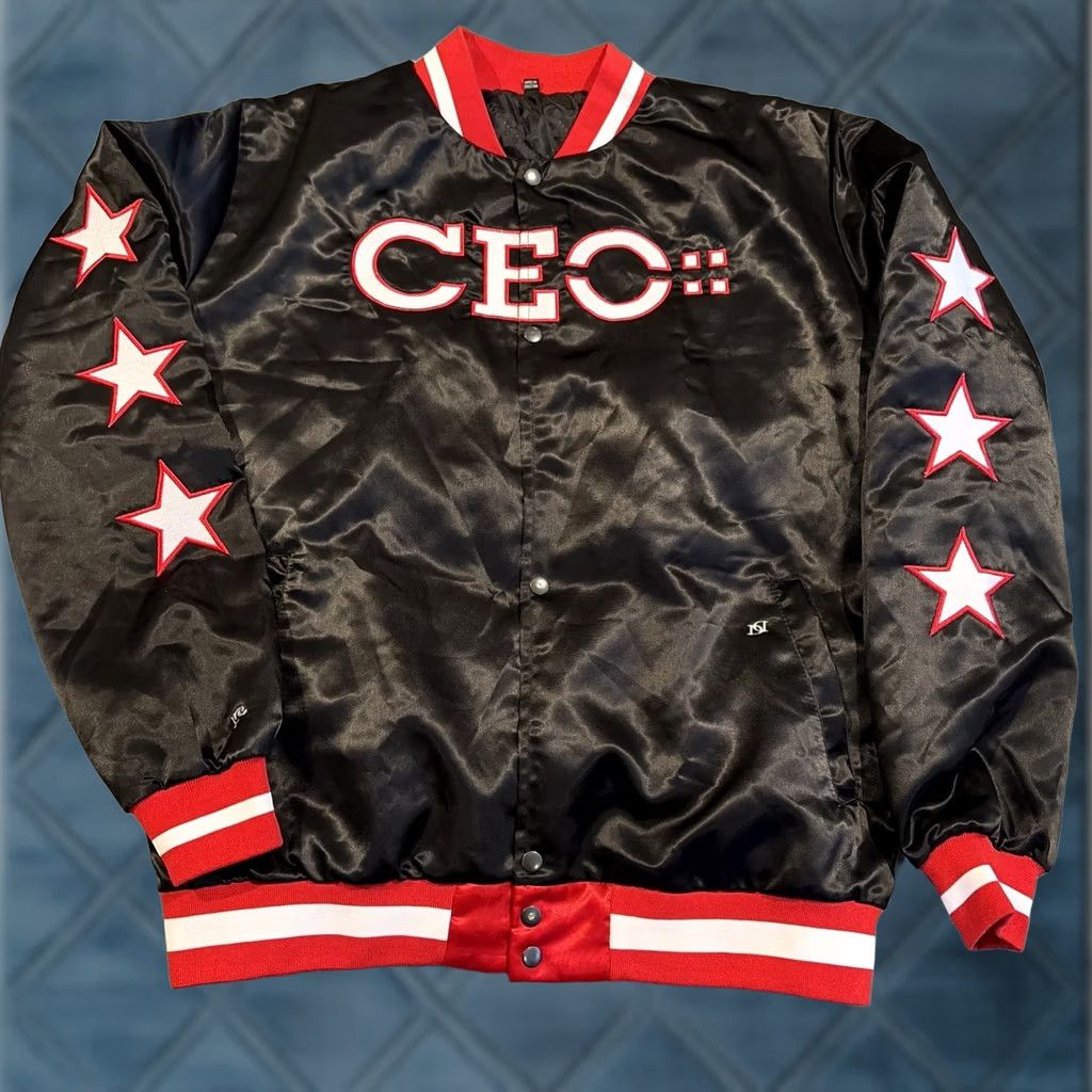 Vintage VINTAGE RARE POPPINGTON CLOTHING COMPANY DAMON DASH CEO JACKET XL Bomber Jacket Black Men's XL Size US XL / EU 56 / 4 - 1 Thumbnail