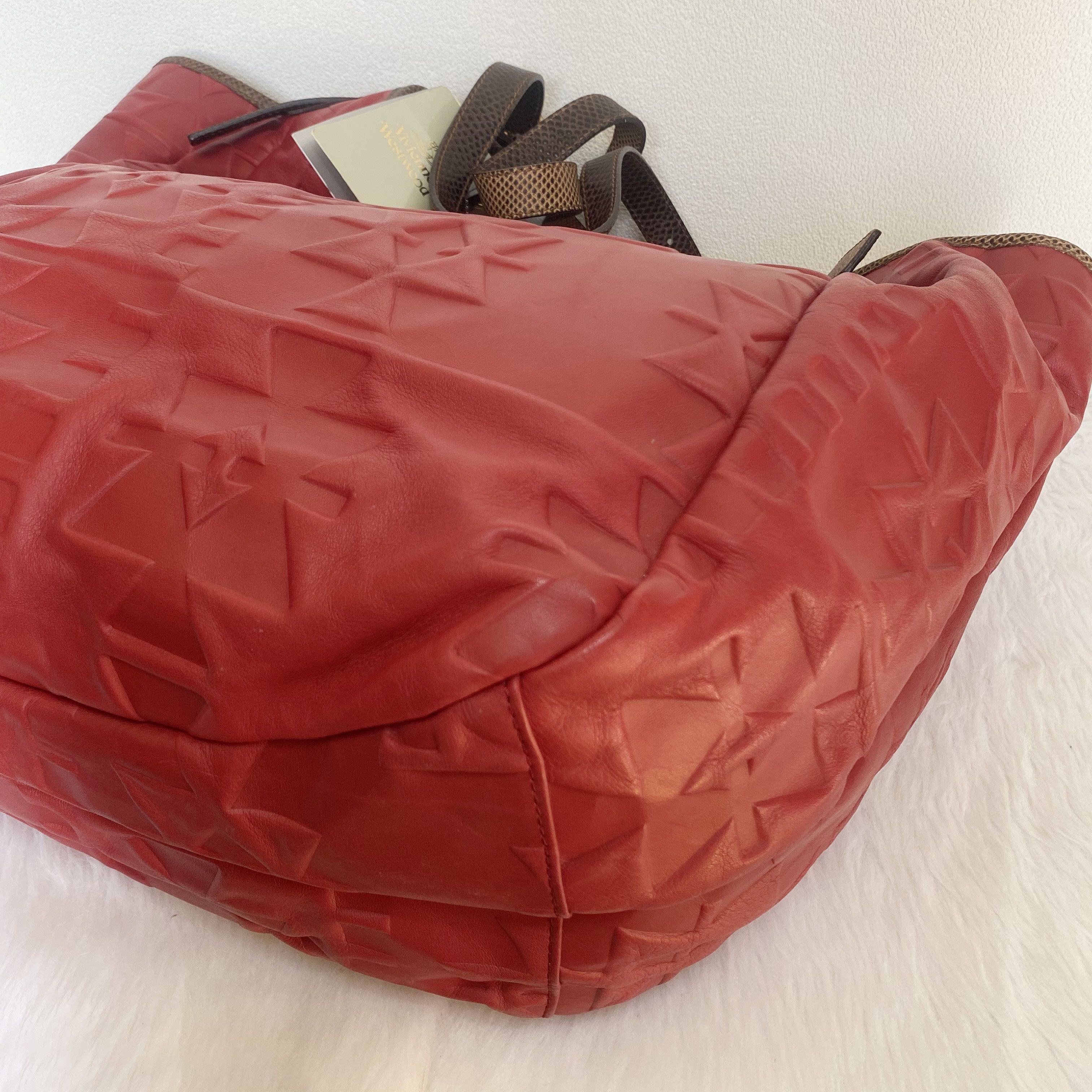 Vivienne Westwood Sahara Red Leather Hobo Shoulder Bag Size ONE SIZE - 6 Thumbnail