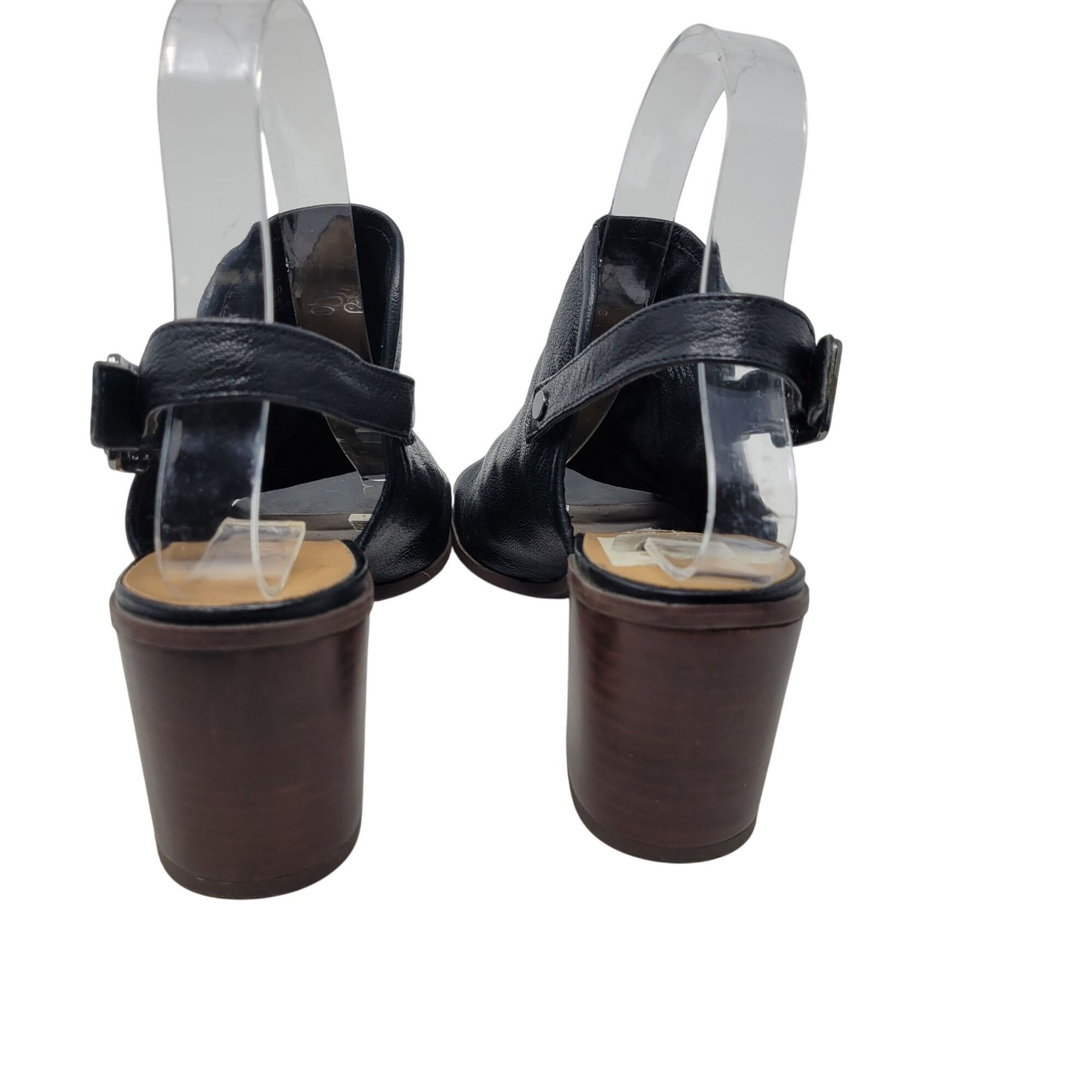 Franco Sarto Franco Sarto Womens Humor Black Leather Block Heel Sling Bac Size US 8 / IT 38 - 9 Thumbnail