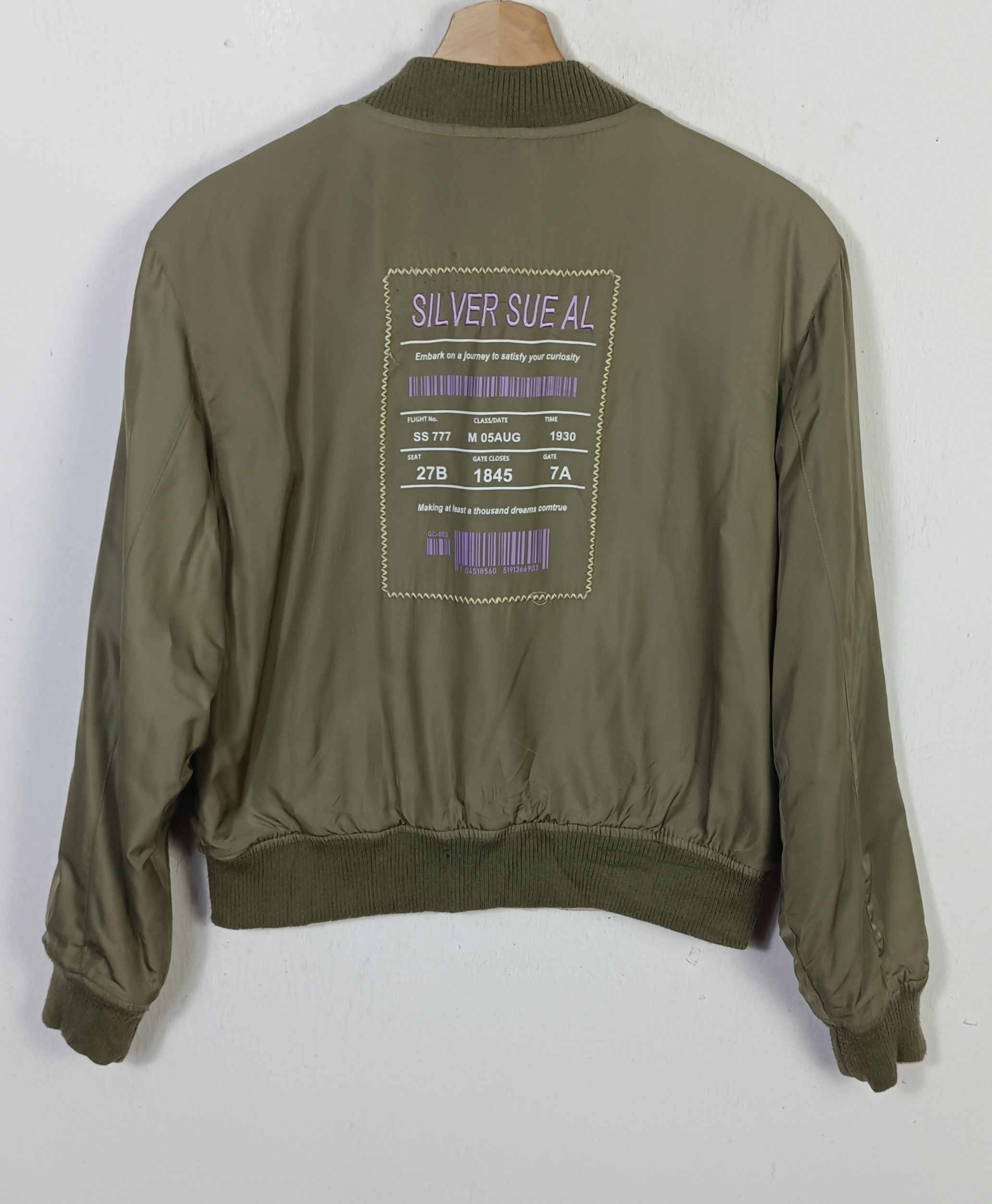 Japanese Brand Reversible🔥 Silver Sue Al Bomber Jacket Size M / US 6-8 / IT 42-44 - 1 Thumbnail