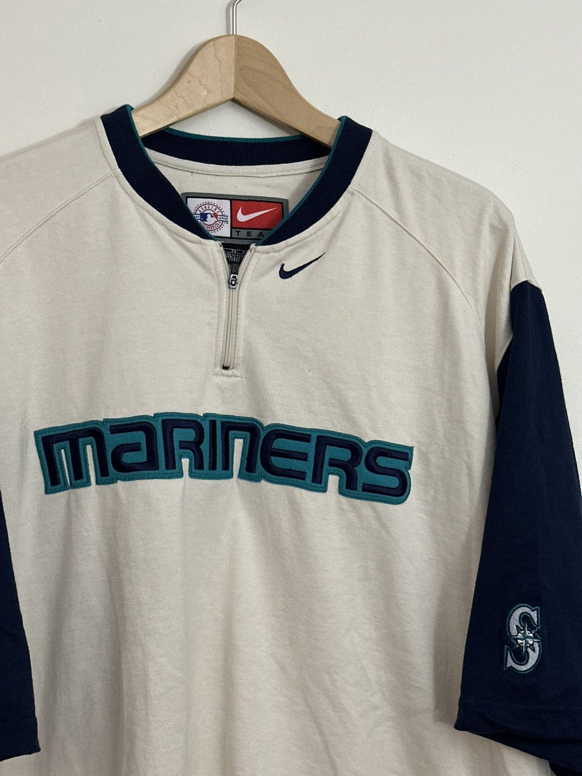 MLB × Nike × Vintage Vintage Y2K Nike Team Seattle Mariners 1/4 Alternate Jersey Size US XL / EU 56 / 4 - 2 Thumbnail