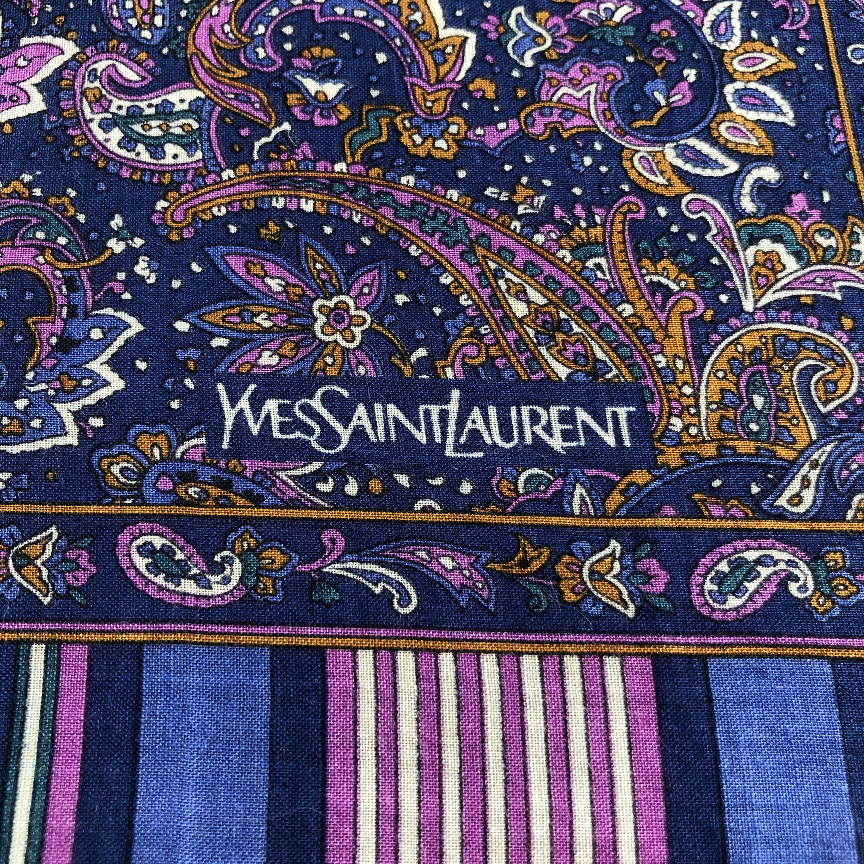 Yves Saint Laurent YSL Paisley Handkerchief Neckerchief Bandana H2673 Size ONE SIZE - 4 Thumbnail