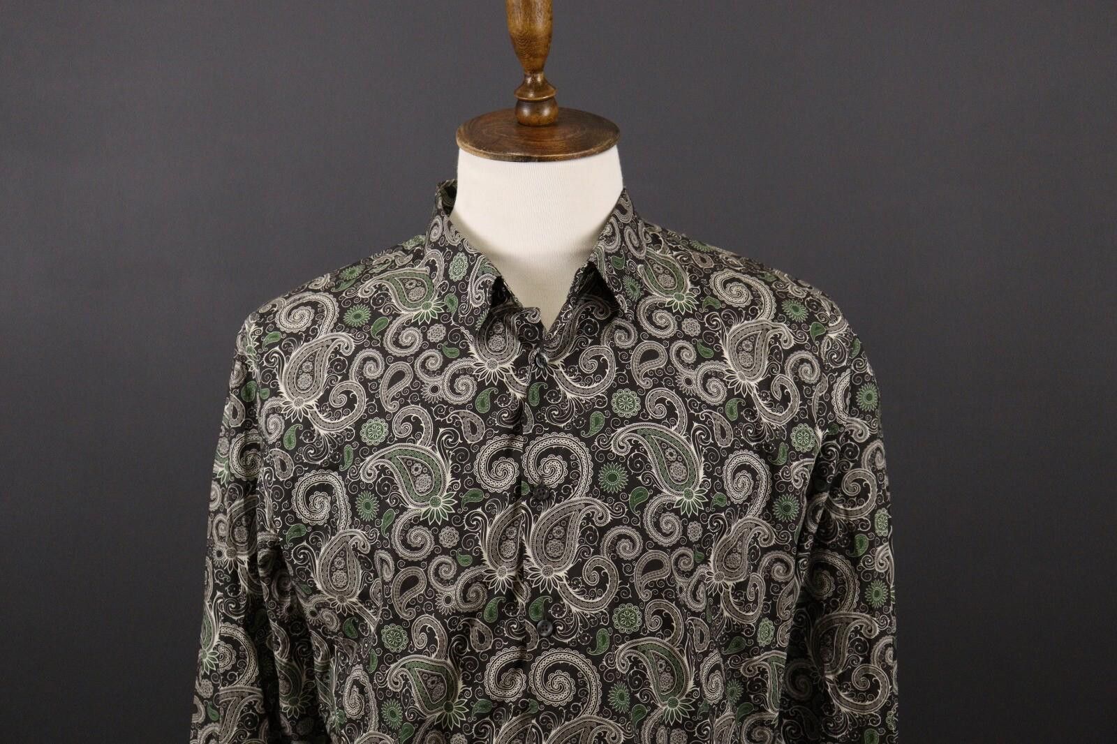 J.Lindeberg J. Lindeberg Slim Fit Paisley Jacquard Down Shirt Size XL Size US XL / EU 56 / 4 - 2 Thumbnail