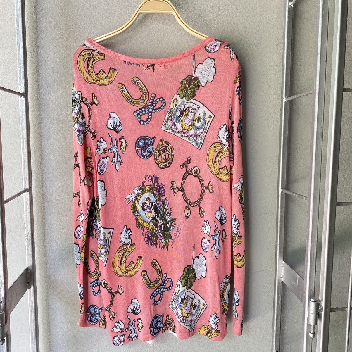 Karl Lagerfeld Karl Lagerfeld Pink Graphic Print Long Sleeve Top Size S / US 4 / IT 40 - 5 Thumbnail