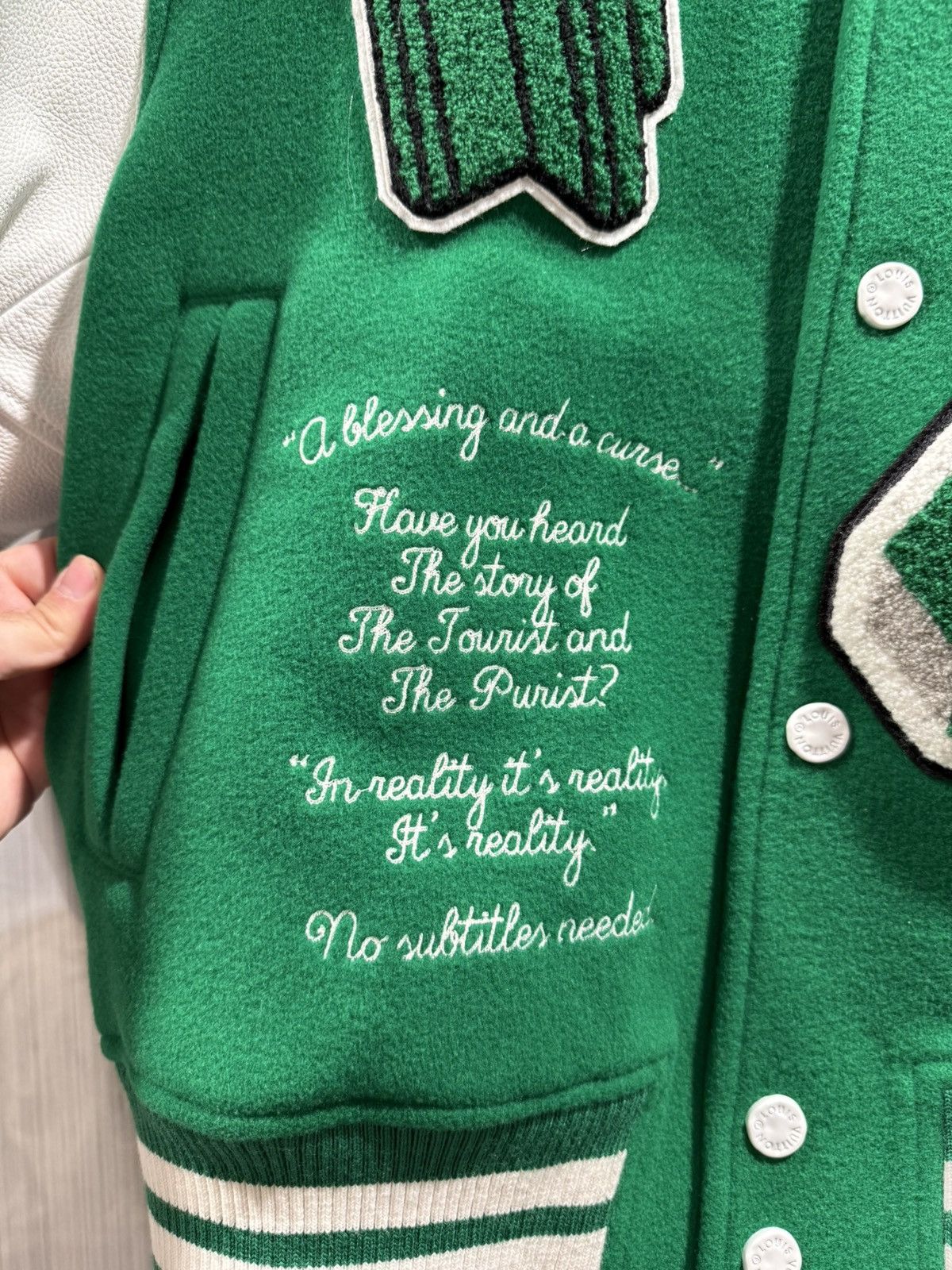 Louis Vuitton Louis Vuitton Green Patches Tourist V. Purist Varsity Jacket Size US M / EU 48-50 / 2 - 4 Thumbnail