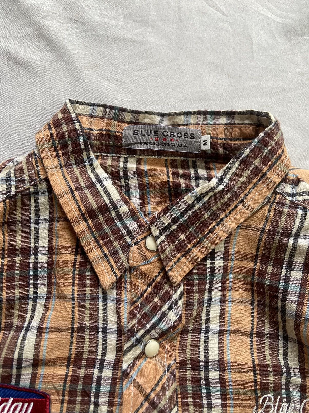 Japanese Brand BLUE CROSS BIG HOLIDAY BUTTON UP SHIRT Size US M / EU 48-50 / 2 - 6 Thumbnail