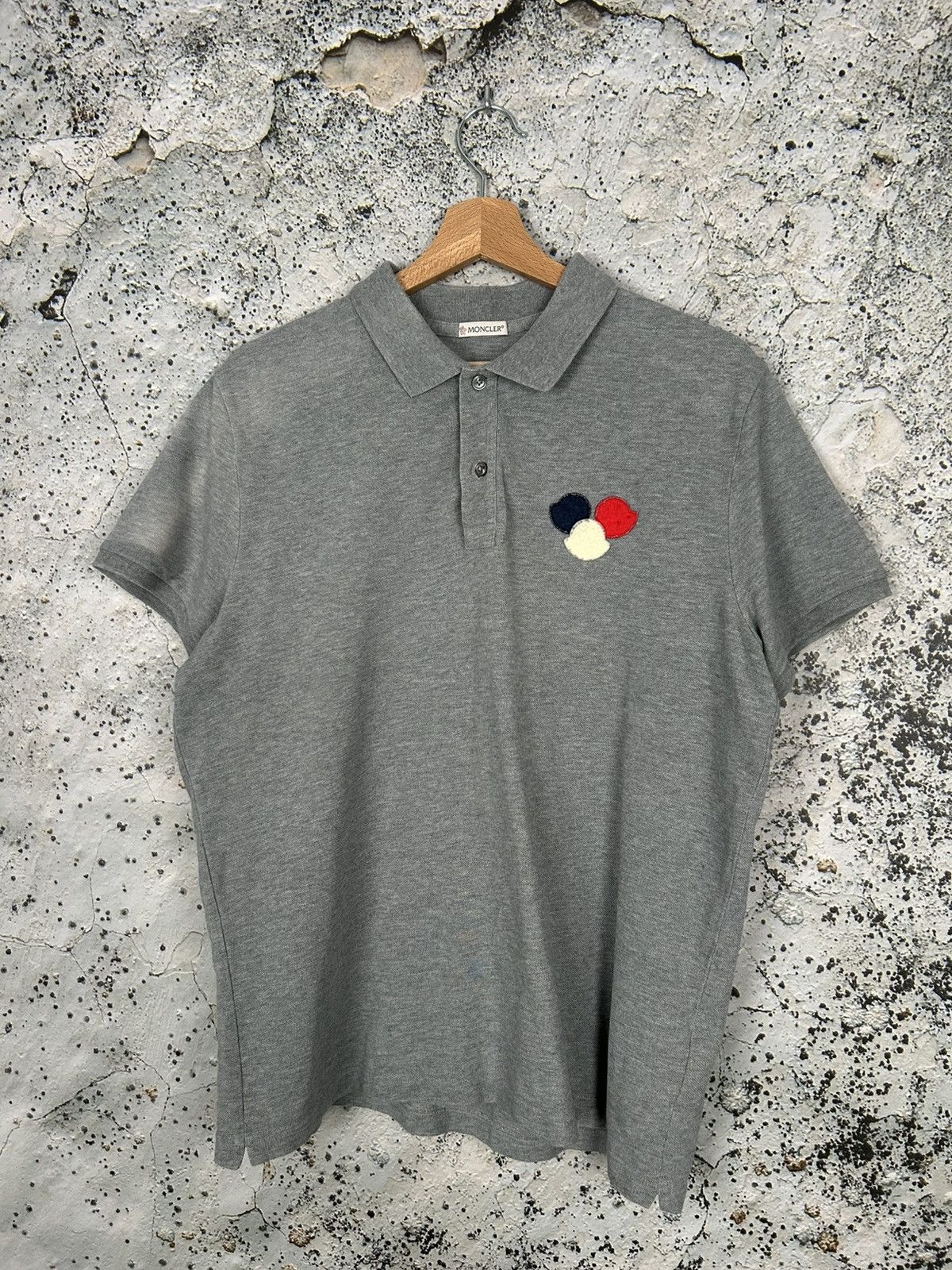 Moncler Maglia Manica Corta Polo Tee Luxury Premium Grey