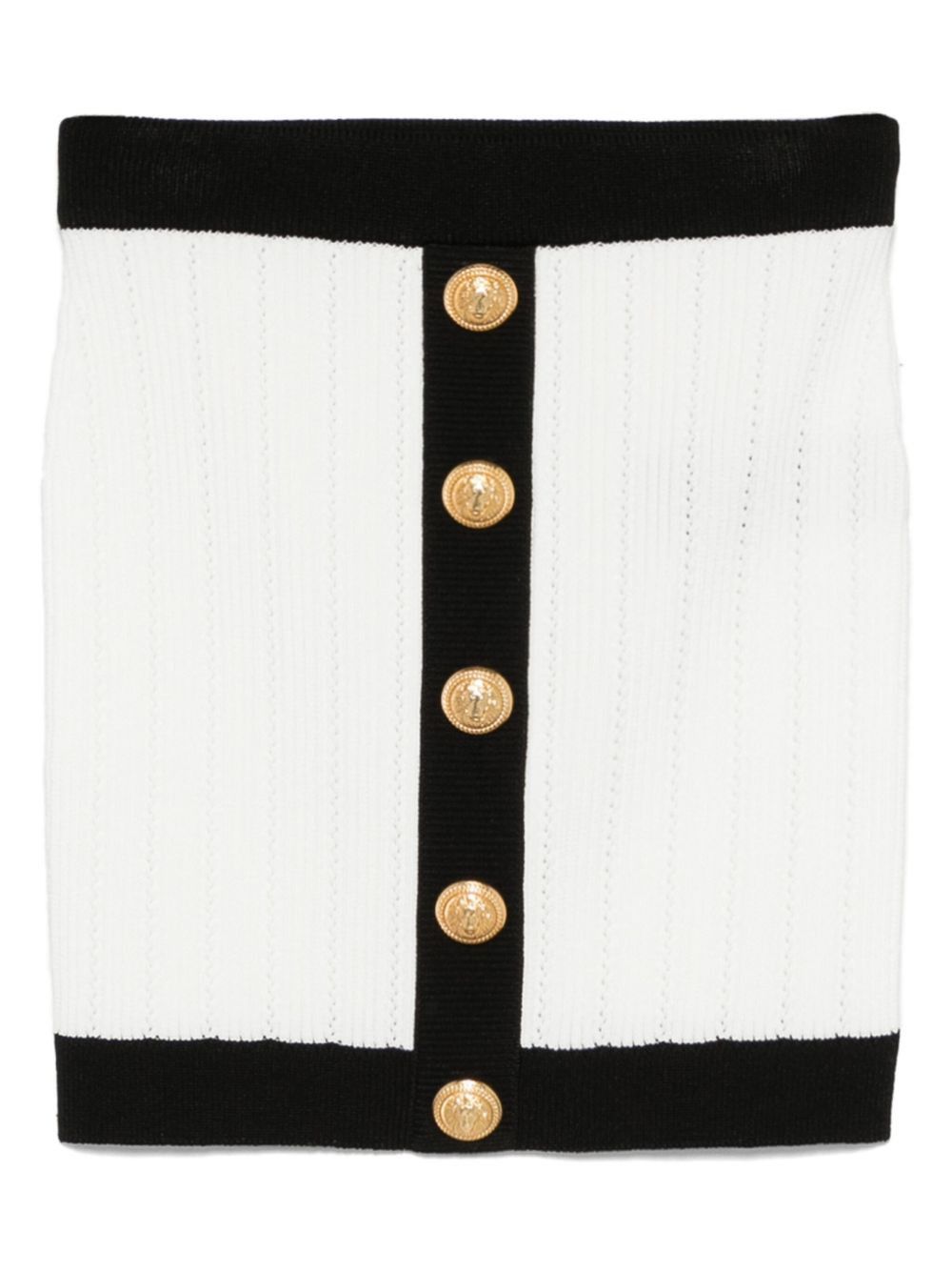 Balmain KNITTED BUTTONED MINI SKIRT Size 26" / US 2 / IT 38 - 1 Thumbnail