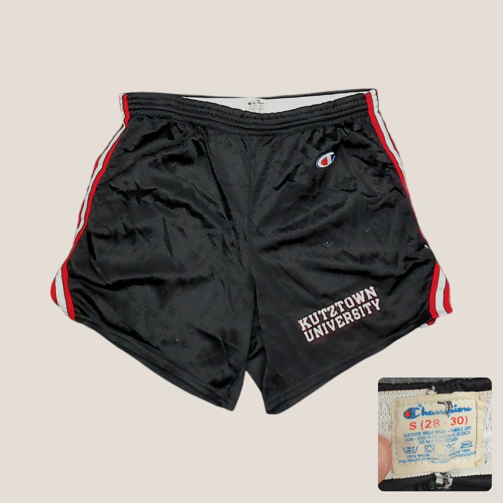 Champion Champion | Vintage 90s Kutztown University Mesh Shorts Size US 29 - 1 Thumbnail