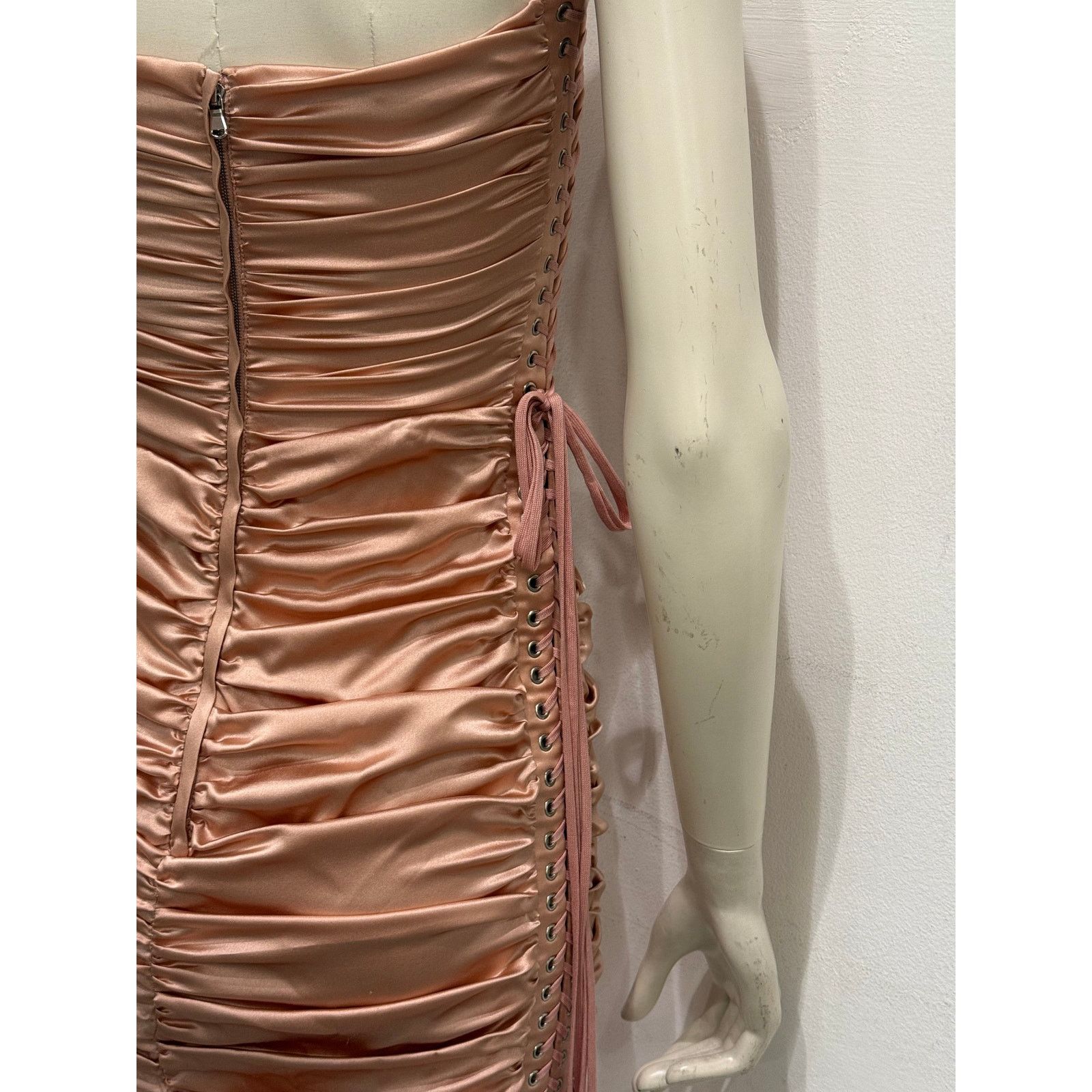 Dolce & Gabbana S/S2003 Dolce & Gabbana lace-up bondage ruched silk dress Size M / US 6-8 / IT 42-44 - 3 Thumbnail