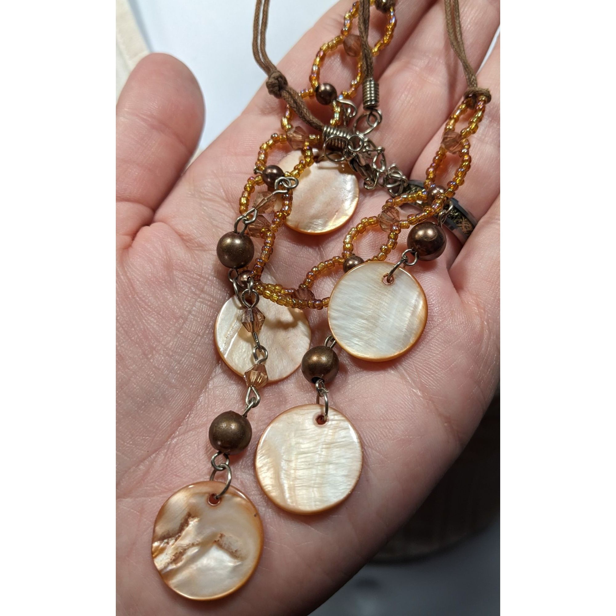 Other Bohemian Brown Glass And Shell Fringe Necklace Size ONE SIZE - 3 Thumbnail