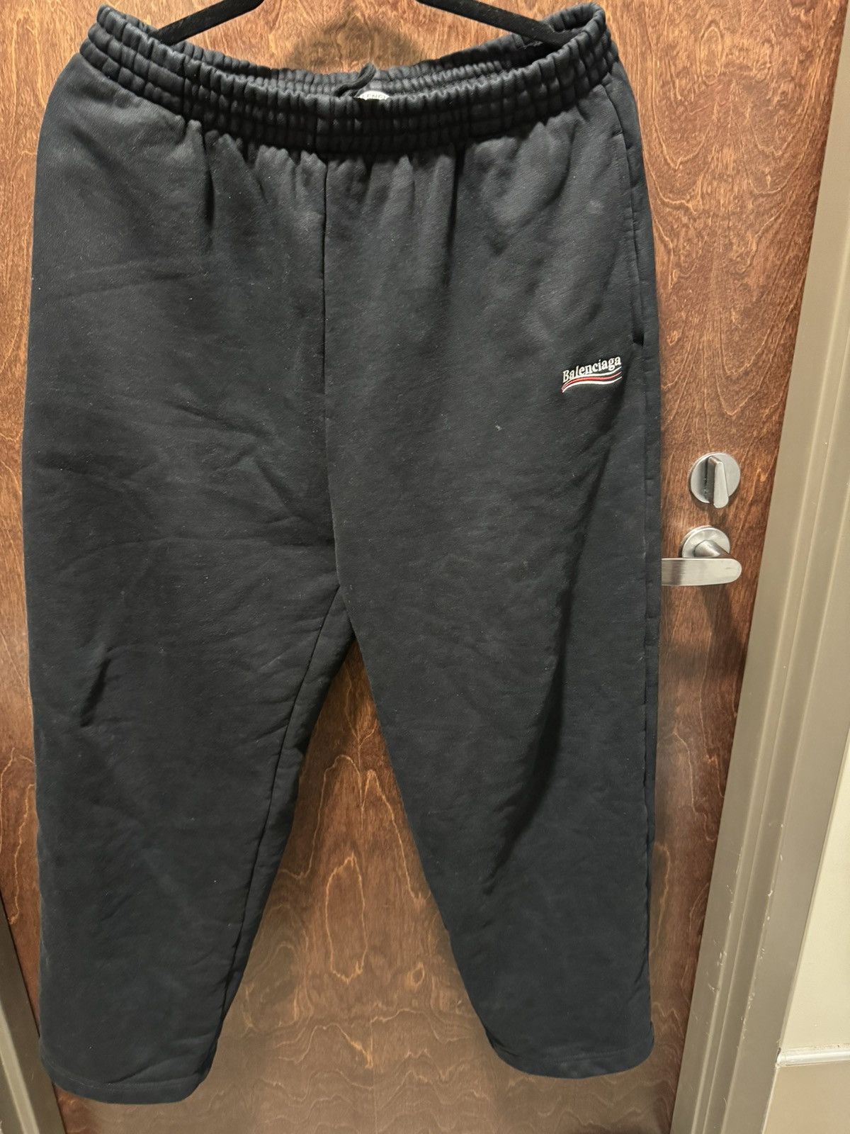 image of Balenciaga Embroided Sweatpants in Black, Men's (Size 34)