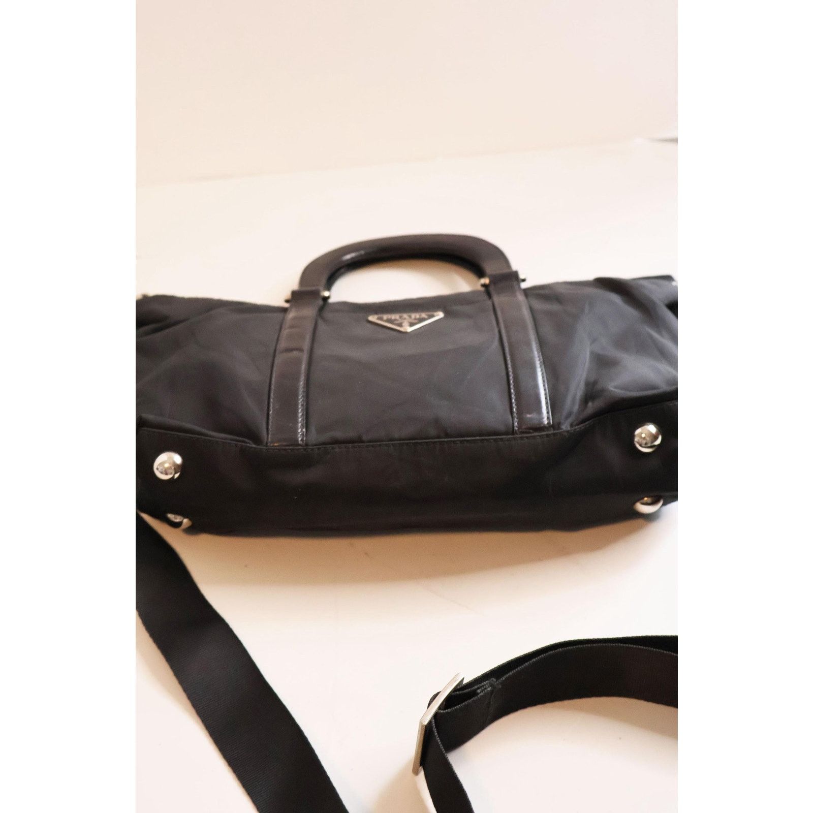 Prada PRADA Y2K Black Nylon + Leather Tessuto Top Handle Bag Size ONE SIZE - 5 Thumbnail