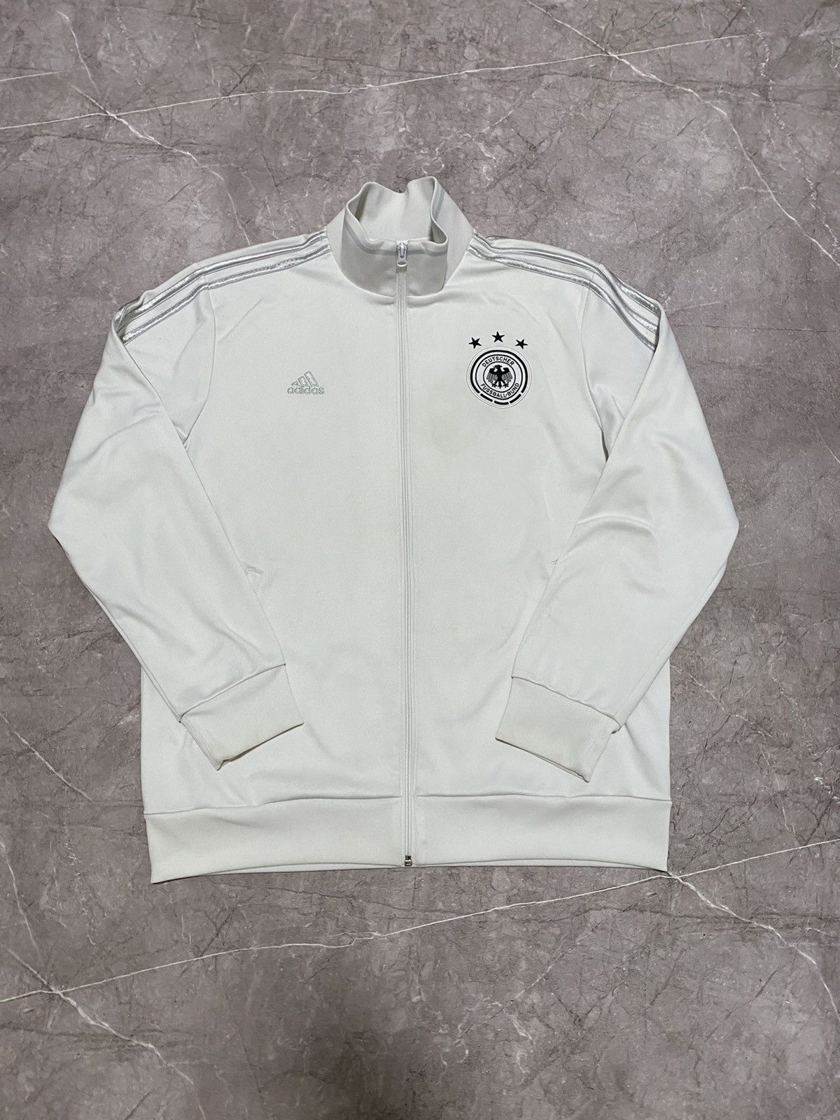 Adidas Vintage Adidas Deutschland Germany Soccer Hoodie Full Zip Size US L / EU 52-54 / 3 - 3 Thumbnail