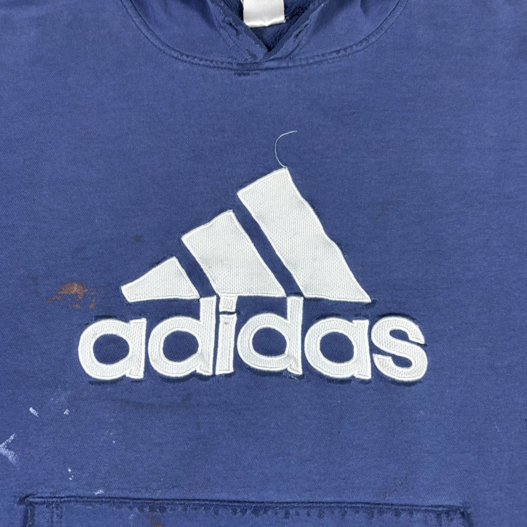 Adidas VINTAGE Adidas Hoodie Pullover 90s Embroidered Logo Blue XL Mens Distressed Size US XL / EU 56 / 4 - 3 Thumbnail
