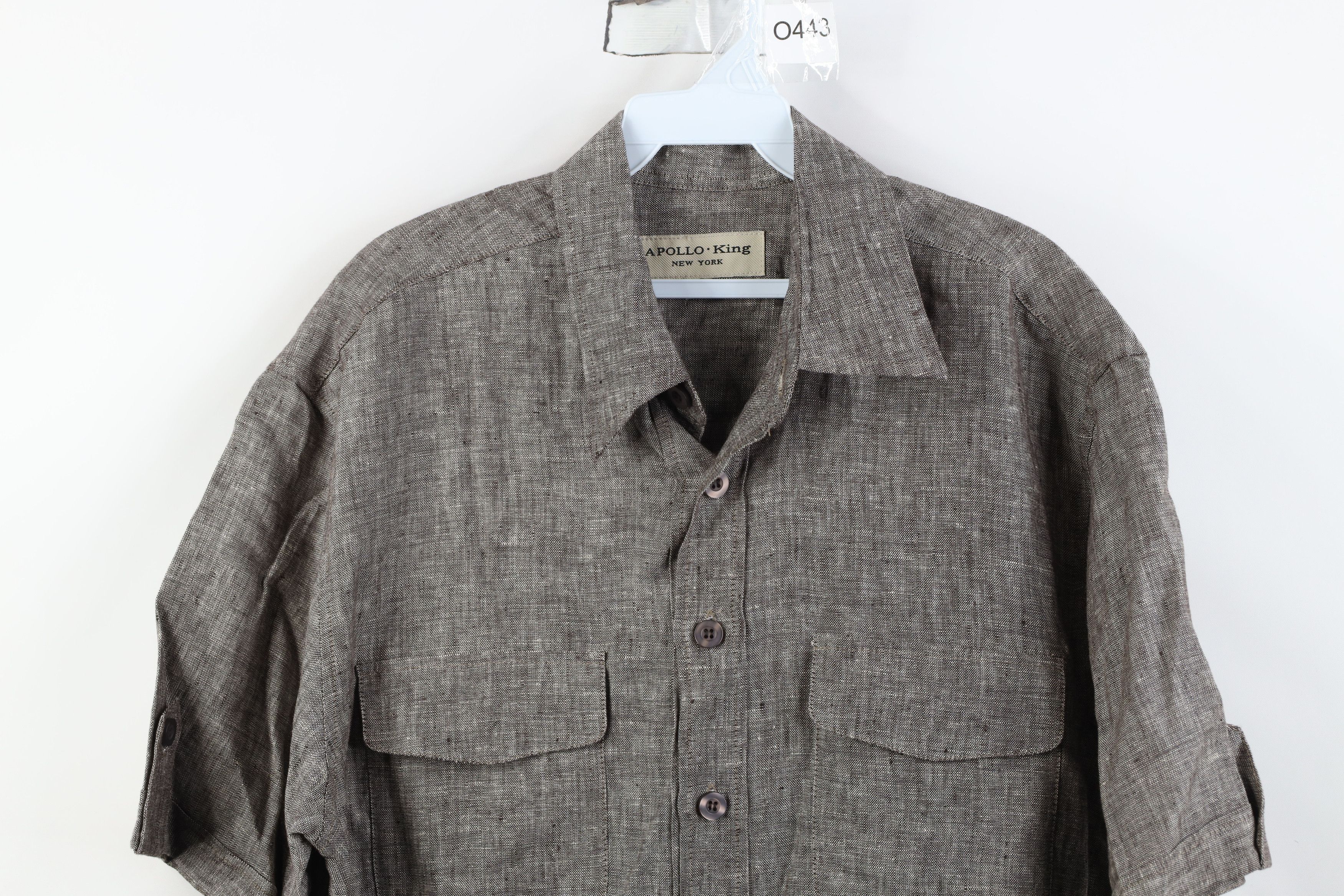 Vintage Vintage 90s Y2K Streetwear Linen Short Sleeve Button Shirt Size US L / EU 52-54 / 3 - 2 Thumbnail