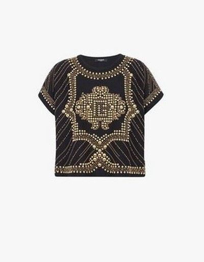 Balmain o1y0625 T-Shirt in Black/Gold Size XS / US 0-2 / IT 36-38 - 1 Thumbnail