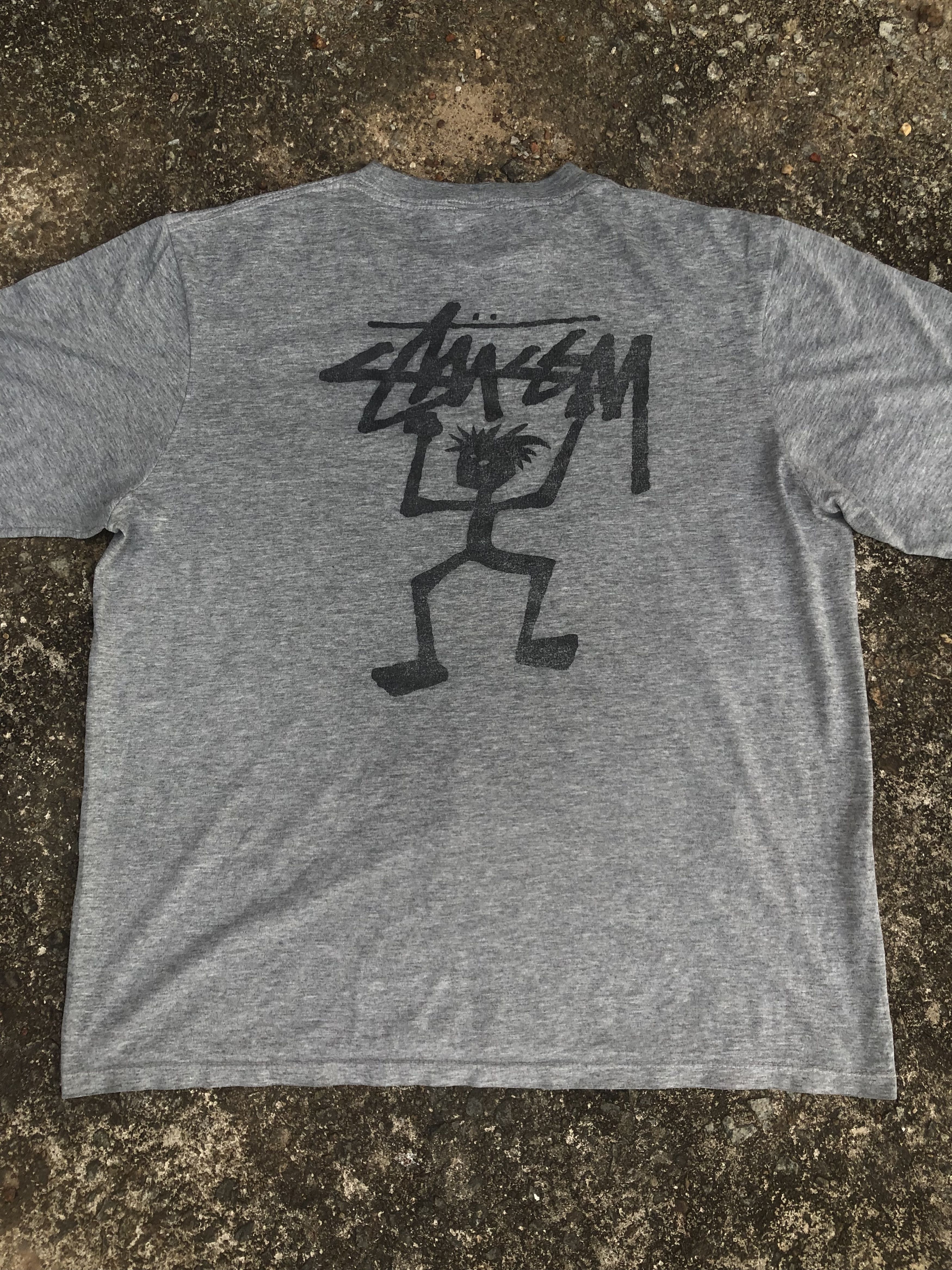 Vintage 🔥Vintage Original 90s STUSSY 'Stickman' Streetwear T-Shirt Size US L / EU 52-54 / 3 - 4 Thumbnail
