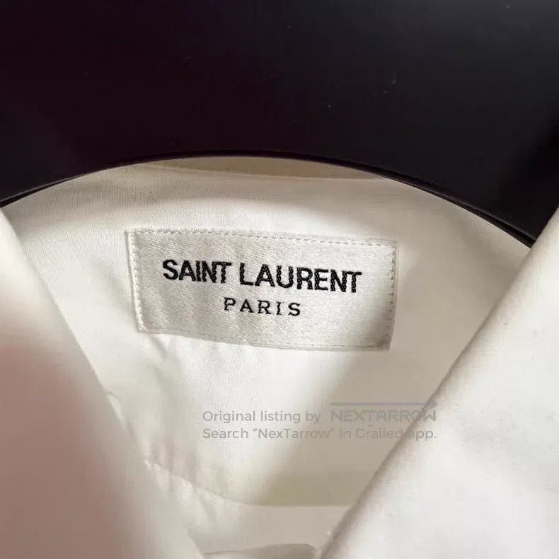 Saint Laurent Paris Saint Laurent Paris Solid White Shirt i Size S / US 4 / IT 40 - 2 Thumbnail