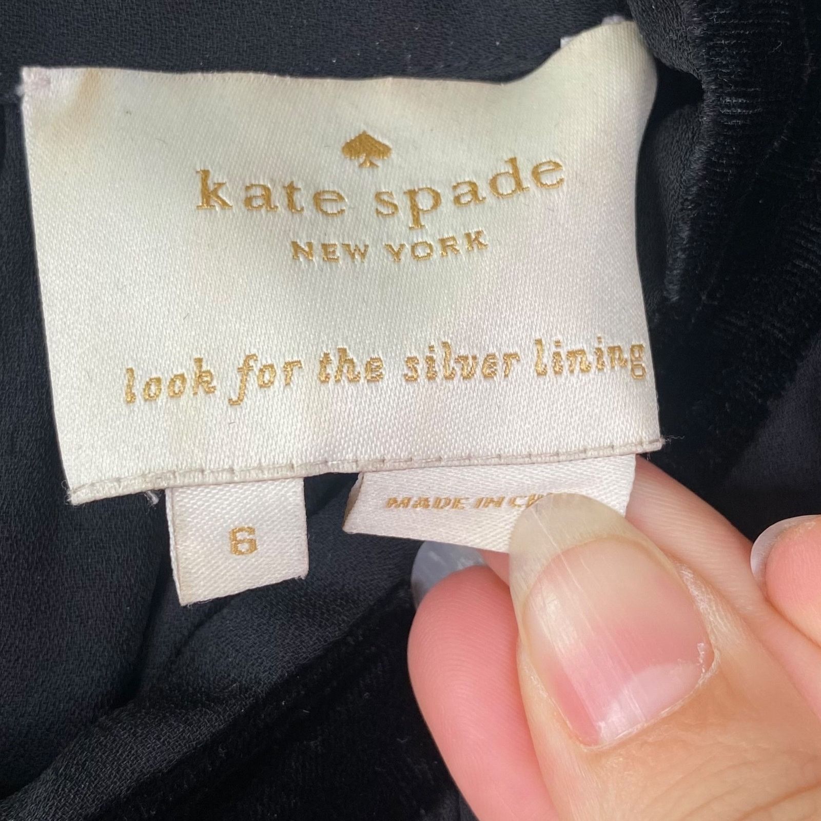 Kate Spade Kate Spade Black Velvet Bow Stripe Wide Leg Jumpsuit SZ 6 Size 28" / US 6 / IT 42 - 9 Thumbnail
