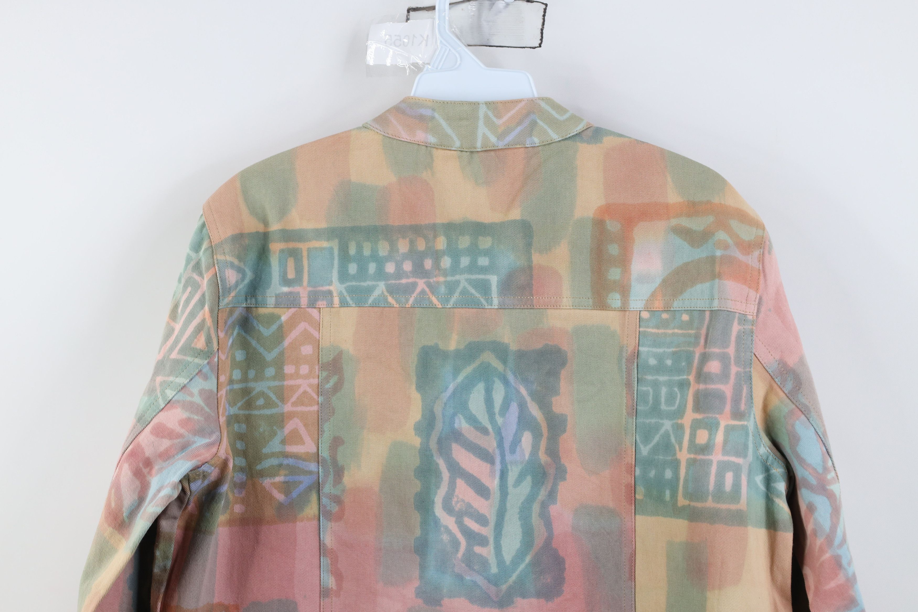 Orvis Vintage 90s Orvis Pastel Band Collar Denim Trucker Jacket Size S / US 4 / IT 40 - 15 Thumbnail