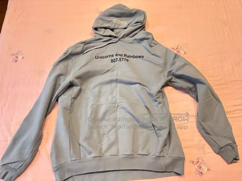Vetements VETEMENTS Haze blue unicorn hooded sweatshirt Size US S / EU 44-46 / 1 - 1 Thumbnail