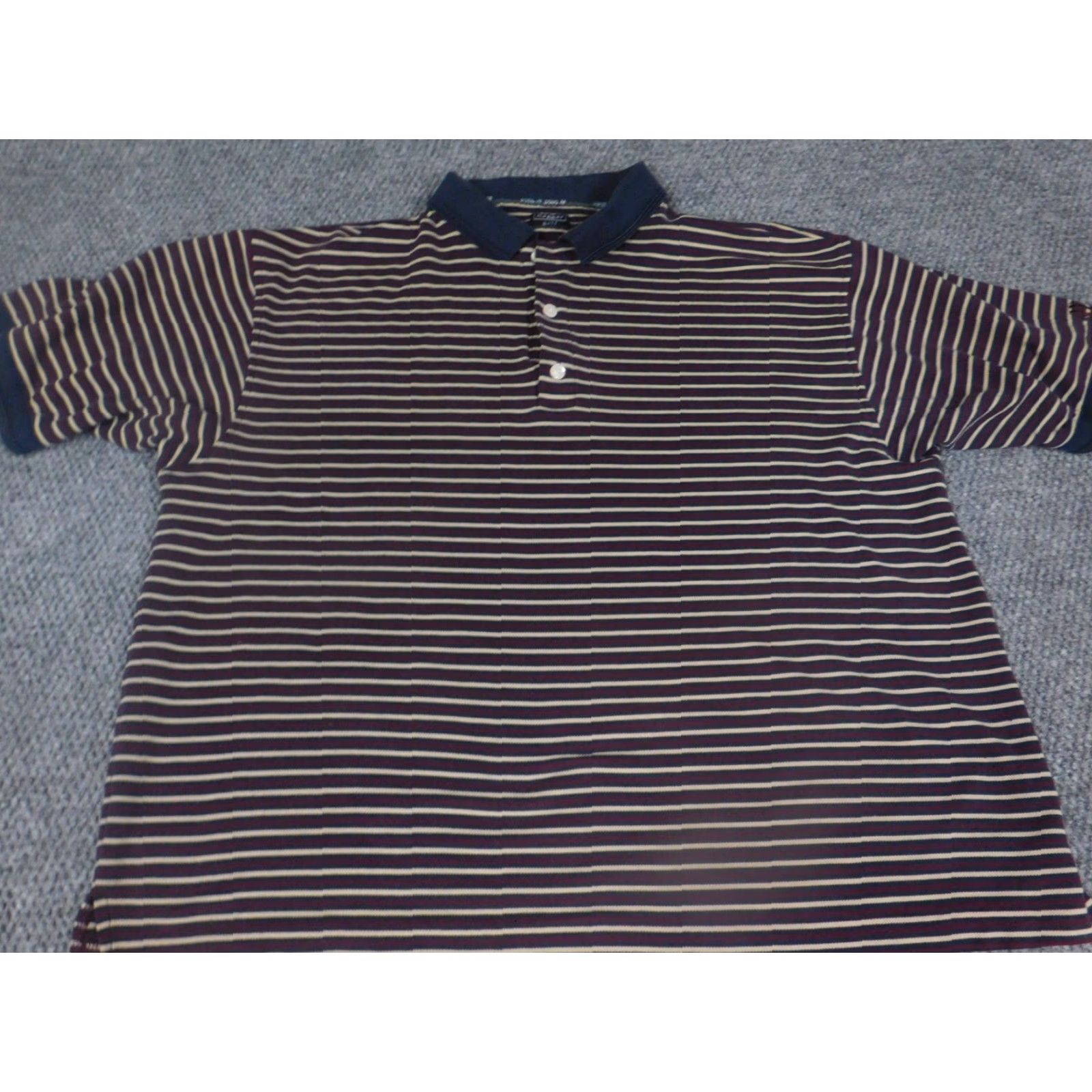 Haggar Haggar Polo Shirt XL Purple Striped Knit Short Sleeve Classic Logo Men Golf Casual Shirt Size US XL / EU 56 / 4 - 2 Thumbnail