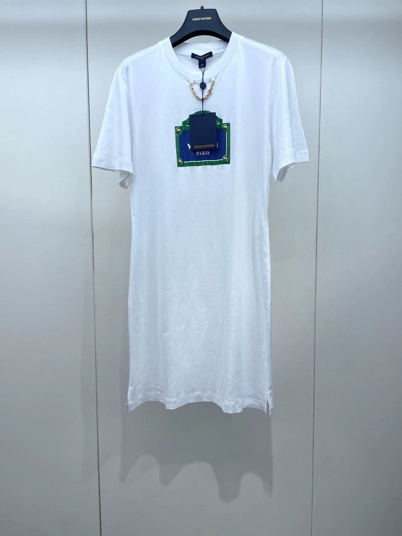 LOUIS VUITTON Chain 1854 Letter Short Sleeve Dress 2504-Nex