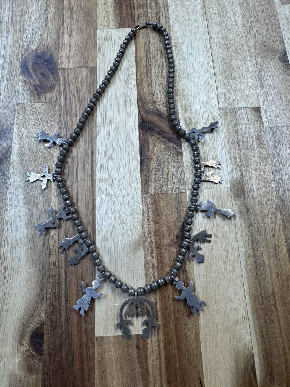Other Navajo Squash Blossom Necklace Silver and Turquoise Necklace Size ONE SIZE - 6 Thumbnail