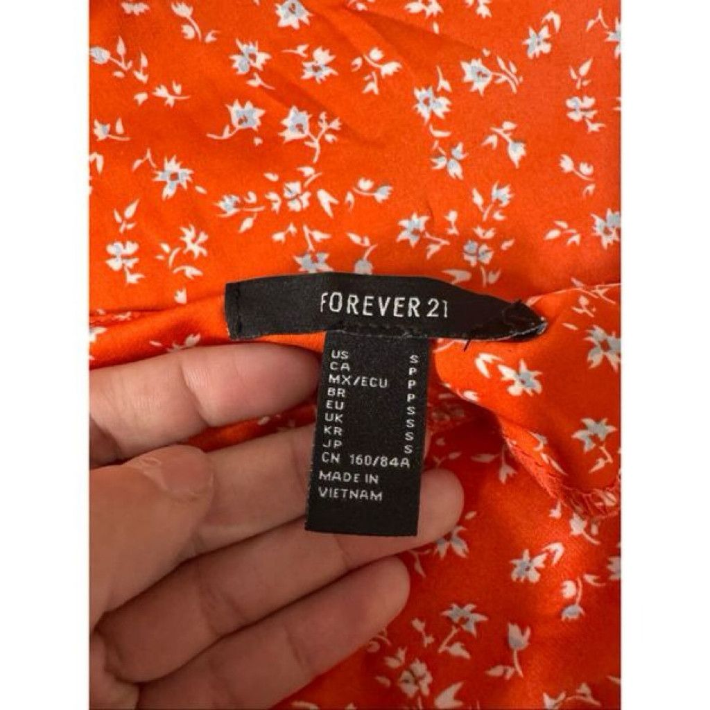 rue21 Forever 21 Orange Floral Dress Small Dress Spaghetti Strap Size S / US 4 / IT 40 - 4 Thumbnail