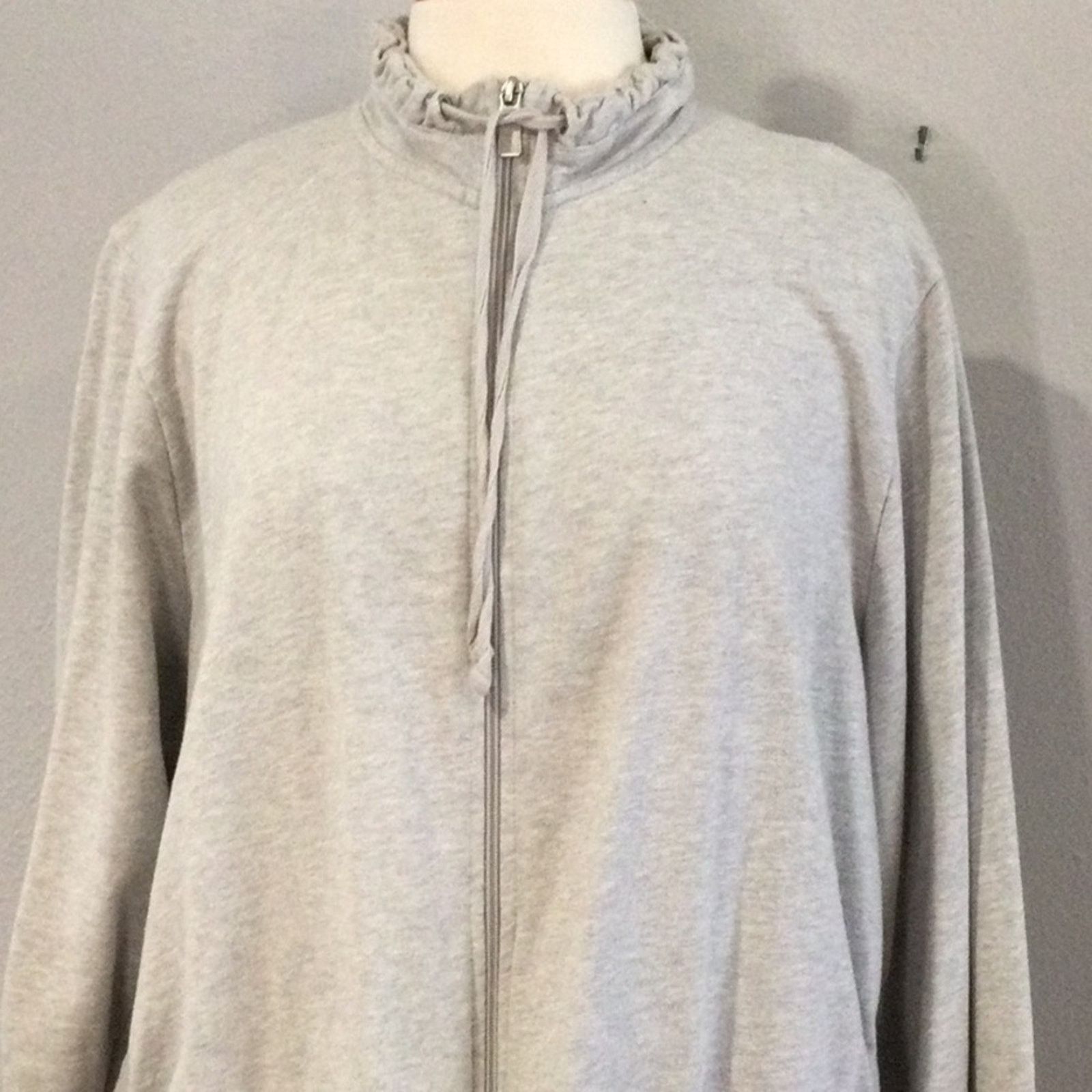 Other Just My Size Gray Full Zip Jacket w/Pockets 2X (18W/20W) Size XXL / US 16-18 / IT 52-54 - 2 Thumbnail