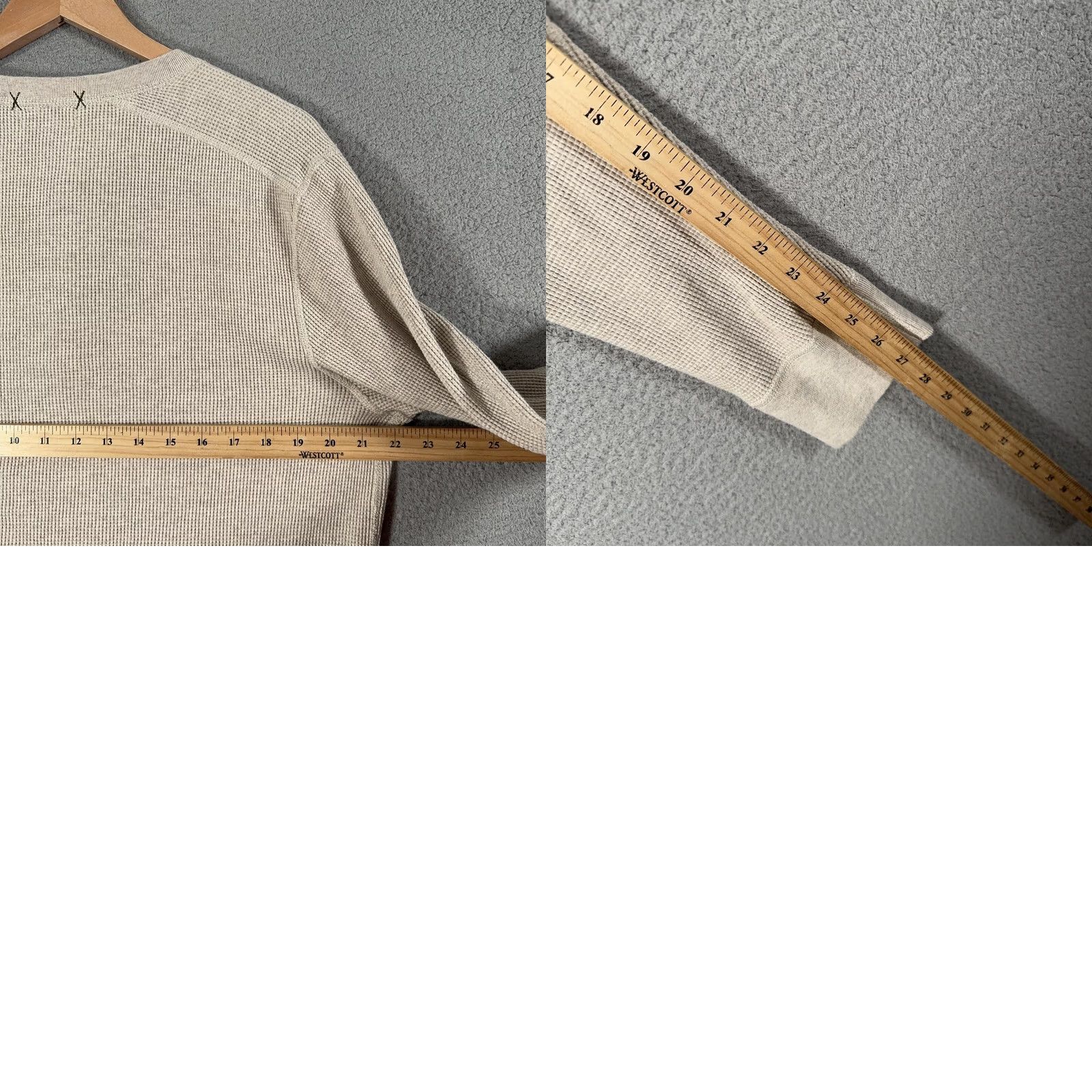 Wallace & Barnes Wallace & Barnes Shirt Mens XL Beige Thermal Henley Long Sleeve Cotton Size US XL / EU 56 / 4 - 8 Thumbnail