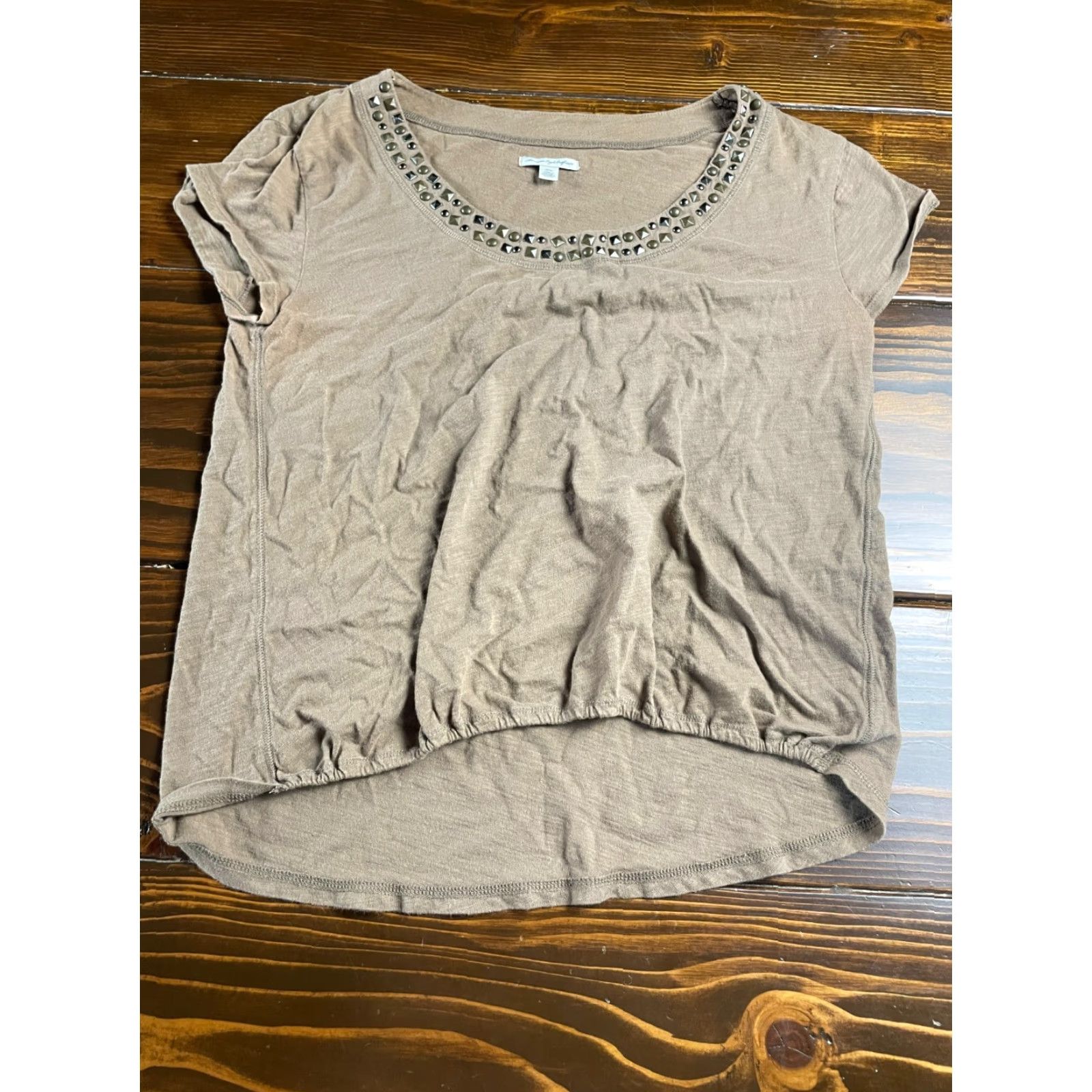 American Eagle Outfitters American Eagle Outfitters Shirt Womens Medium Brown Metal Detail Size M / US 6-8 / IT 42-44 - 2 Thumbnail