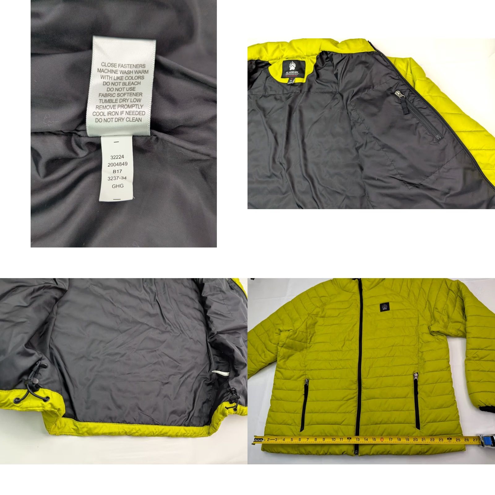 Etro Duluth Alaskan Hardgear Puffer Jacket Men XL Zip Yellow Retro Linen? Size US XL / EU 56 / 4 - 8 Thumbnail