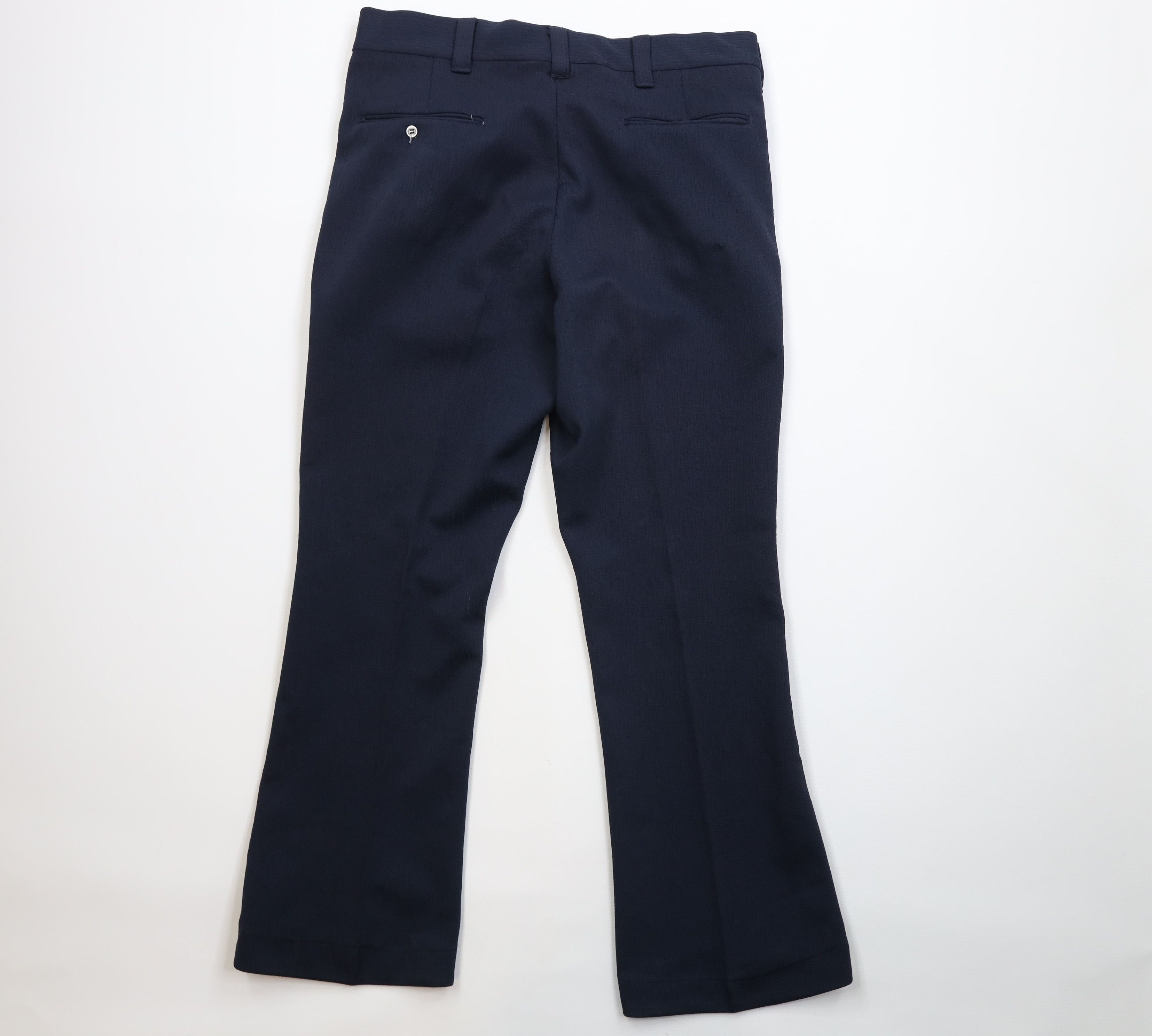 Vintage Vintage 70s Streetwear Flared Wide Leg Chino Pants Blue USA Size US 34 / EU 50 - 11 Thumbnail