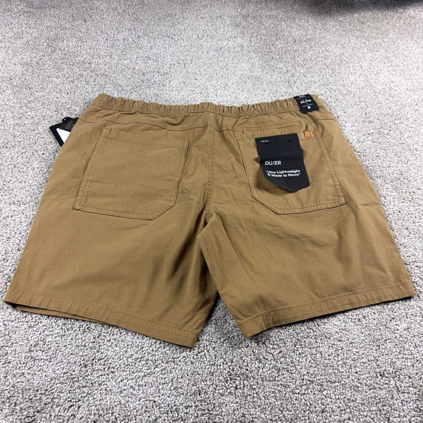 Duer Shorts Mens 1XL Brown Live Lite Stretch New Chino, Men's (Size 36) — image 5 of 6