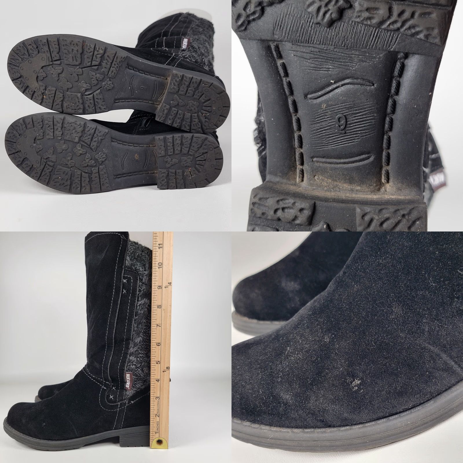 Vintage MUK LUKS Women’s Boot Mid Calf Black Knit Faux Fur Zip Up Casey 9 Snow Boot Vintage No? Size US 9 / IT 39 - 8 Thumbnail