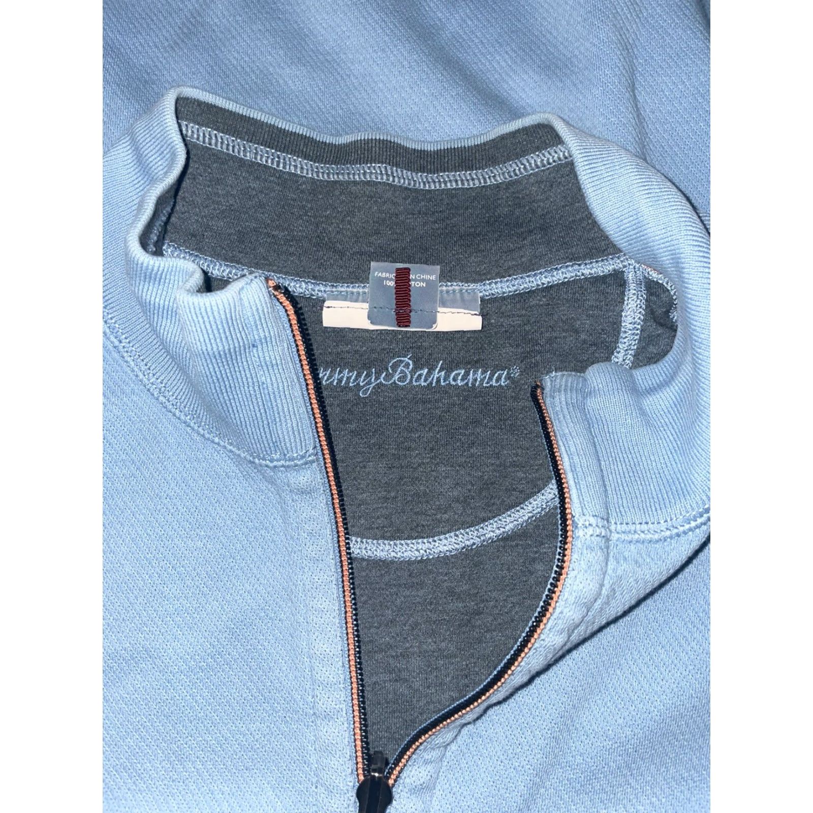 Tommy Bahama Tommy Bahama Reversible Light Blue Half Zip Pullover Mens XL Sweater Size US XL / EU 56 / 4 - 5 Thumbnail