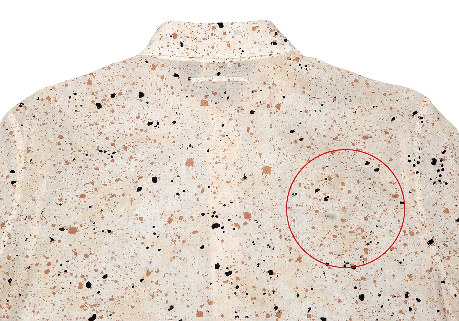 Jean Paul Gaultier Splash Print Short Sleeve Shirt in Beige, Size 48 Size US M / EU 48-50 / 2 - 10 Thumbnail