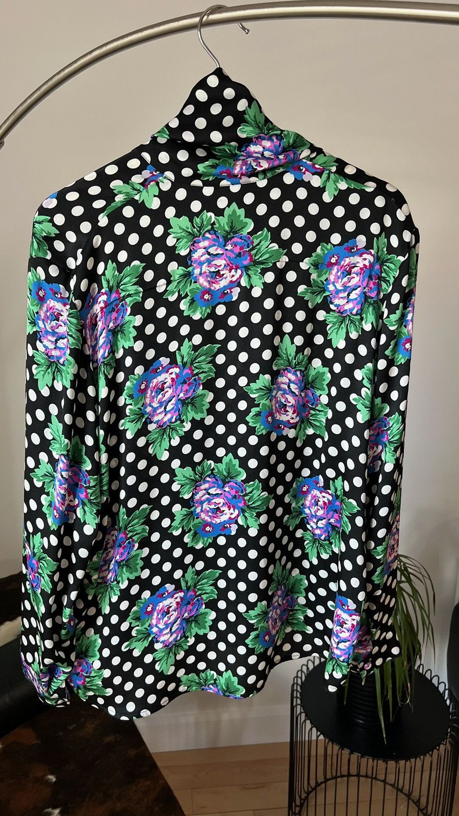 Balenciaga Balenciaga Flowers Polka Dot silk shirt Size XXS / US 00 / IT 34 - 2 Thumbnail