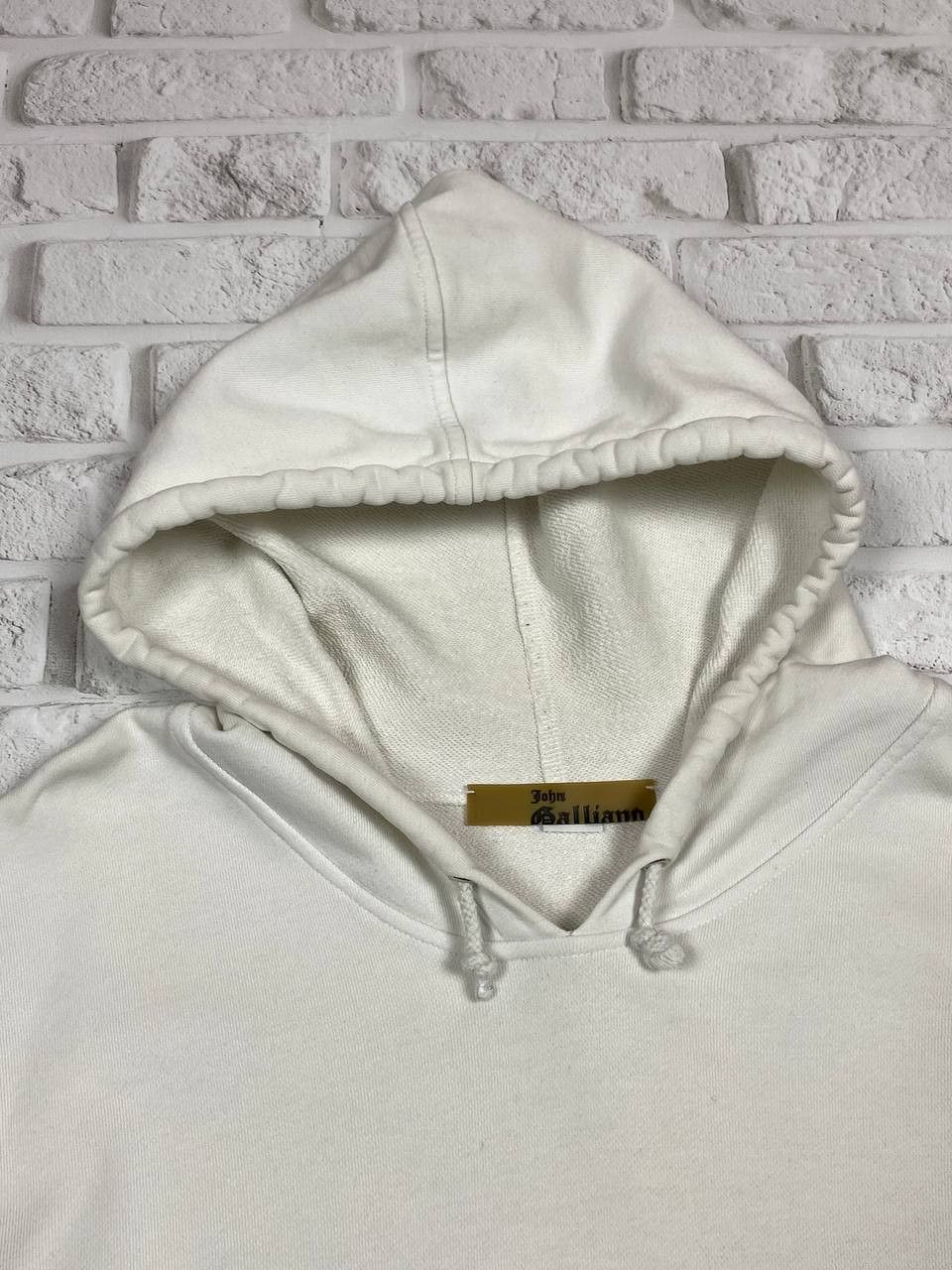 John Galliano Rare John Galliano White Graphic Print Hoodie Made in Italy Size US M / EU 48-50 / 2 - 13 Thumbnail