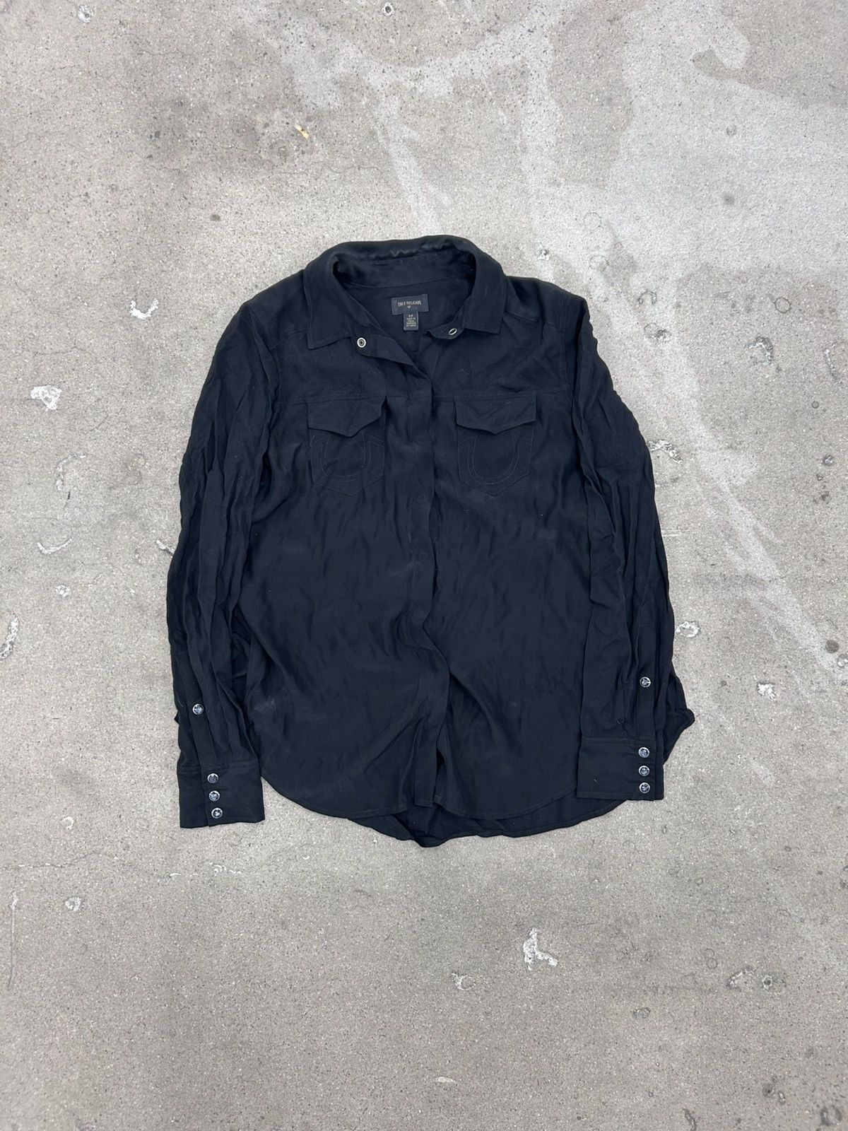 True Religion True Religion Women's Shirts Silk Black Relaxed Georgia Size S / US 4 / IT 40 - 1 Thumbnail